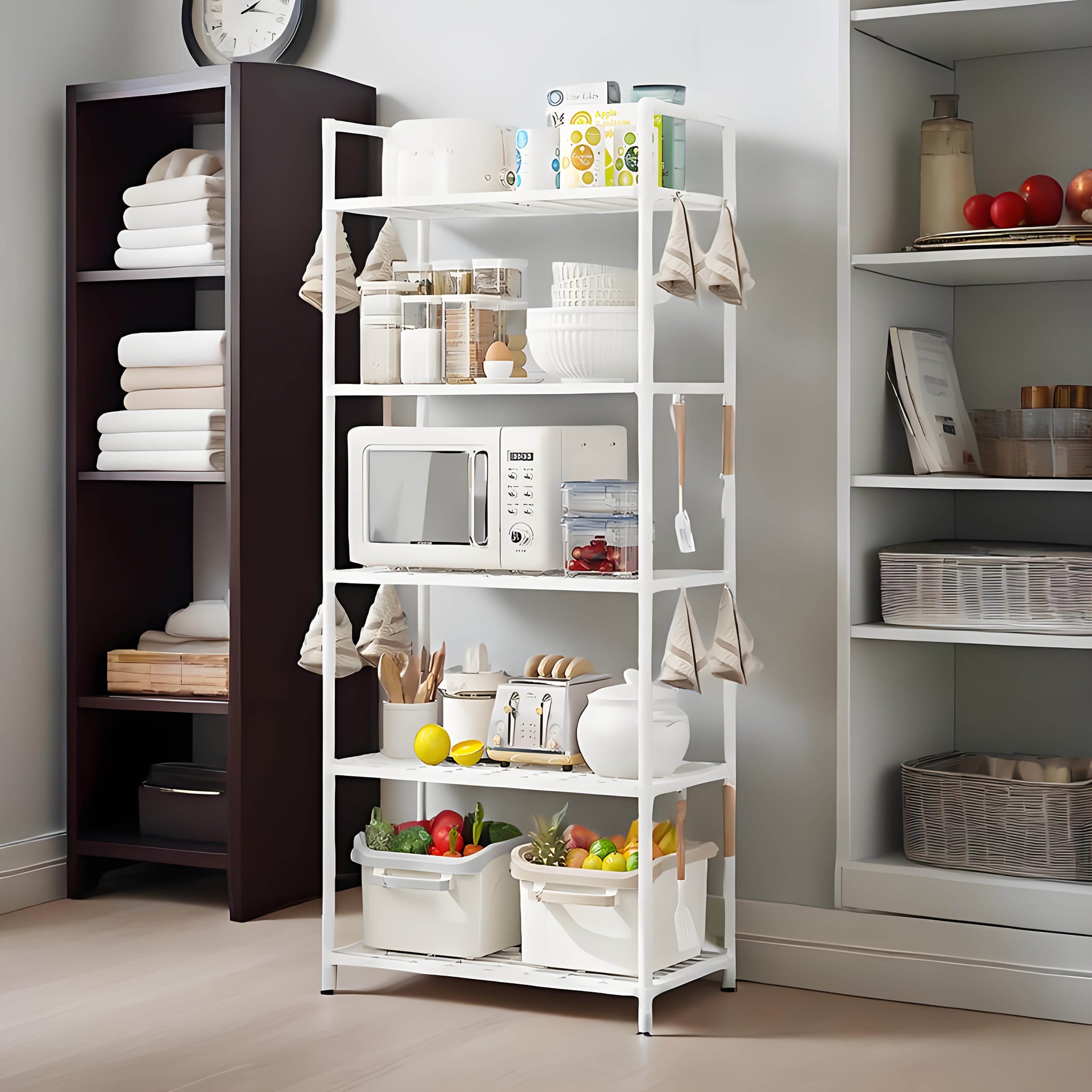 TEMU Upgraded Thickened 5-layer Storage Rack - Plastic Rack, Kitchen, Living Room, Balcony, Garage Sorting Rack - Easy To Assemble Vertical Storage