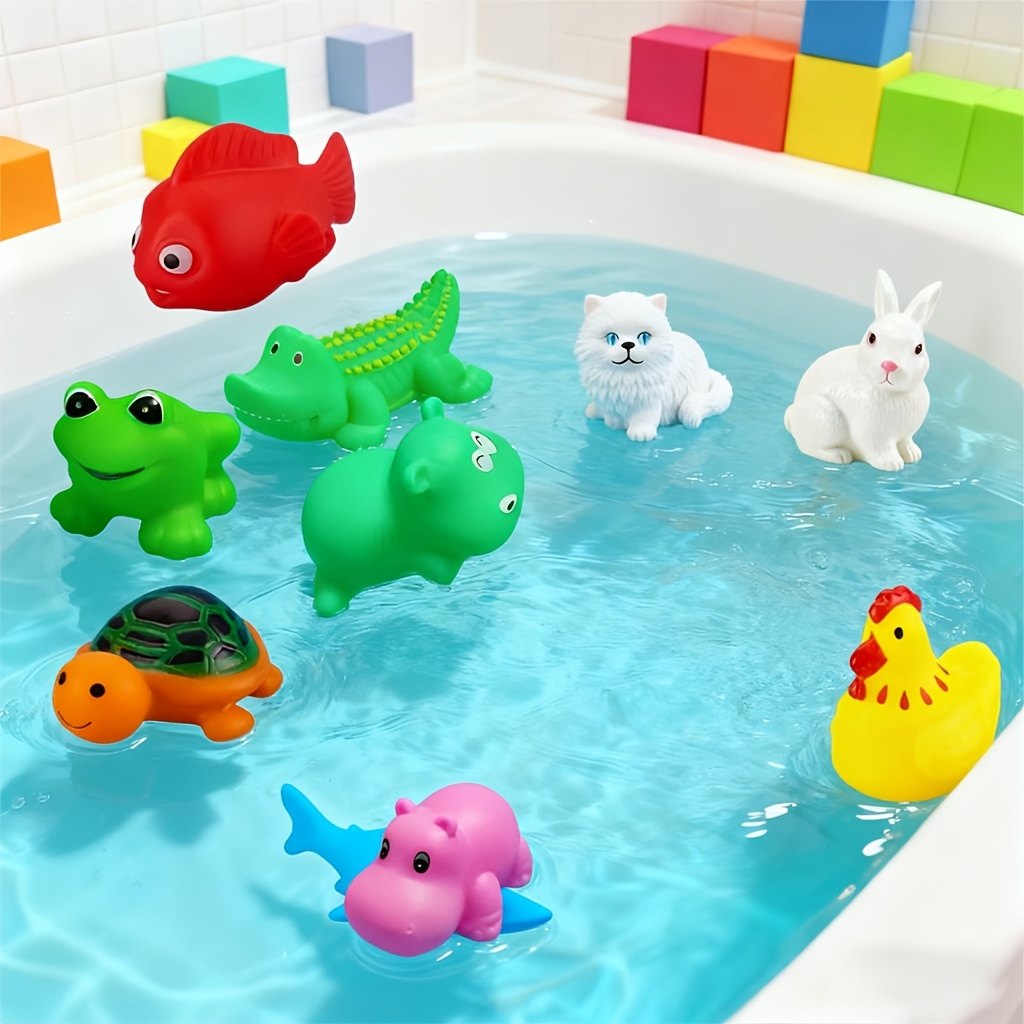 10pcs Cute Rubber Duck Toys | Colorful, Durable, Floating and Interactive Baby Bath Toys, Ideal for Baby Shower Gifts