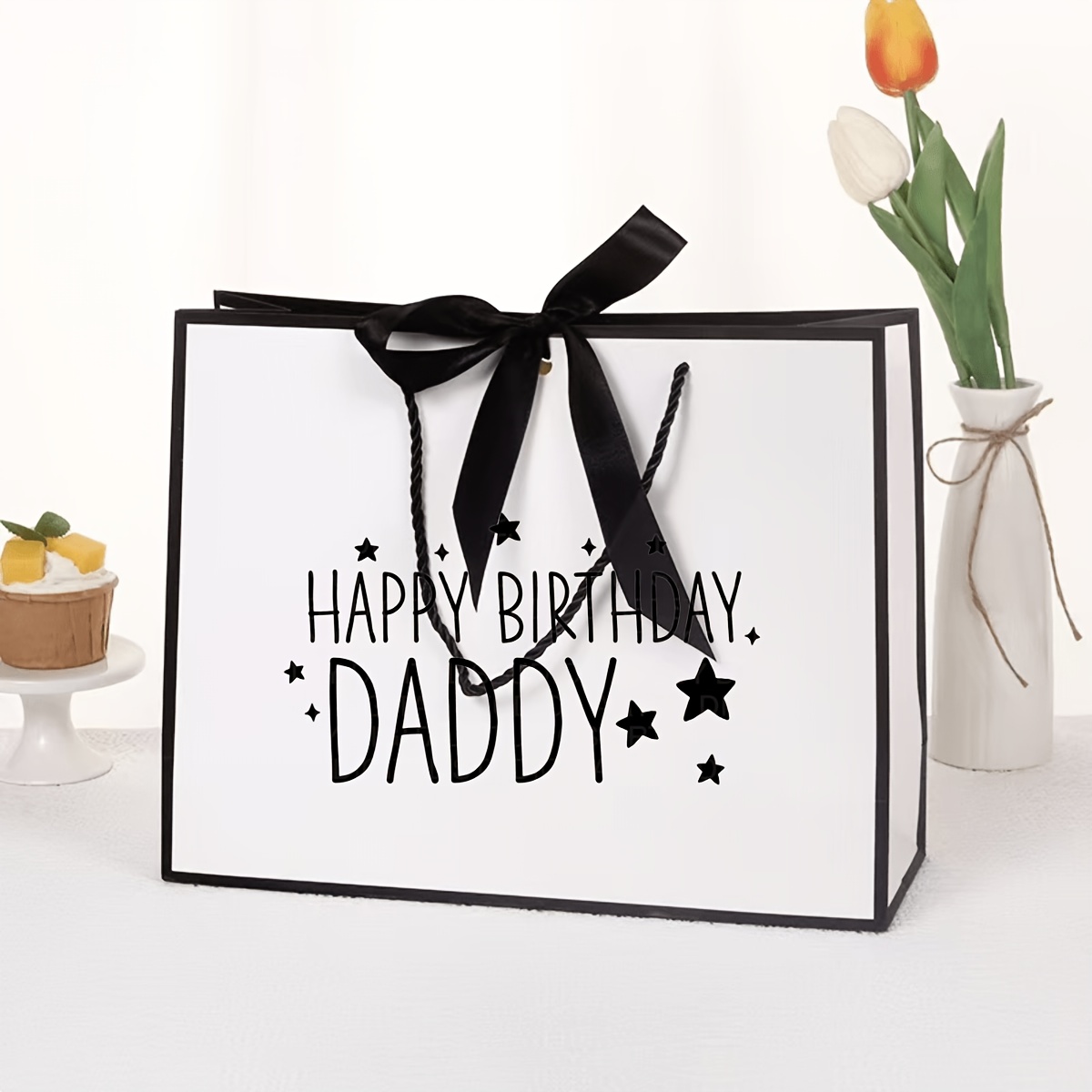 TEMU Una "Bolsa de Regalo para el del Papá", con un diseño plegable de ancho, un asa fuerte y duradera, para diferentes como , Navidad, San Valentín,