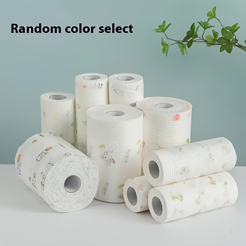 400 sheets washable kitchen towel roll dual use wet dry oil resistant home cleaning de   cloth non woven pet fabric multiple styles   for living room details 6