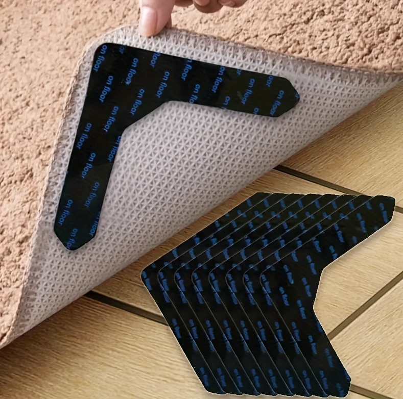 4pcs washable carpet grippers anti slip hook and loop fastener for hardwood floors versatile use details 3