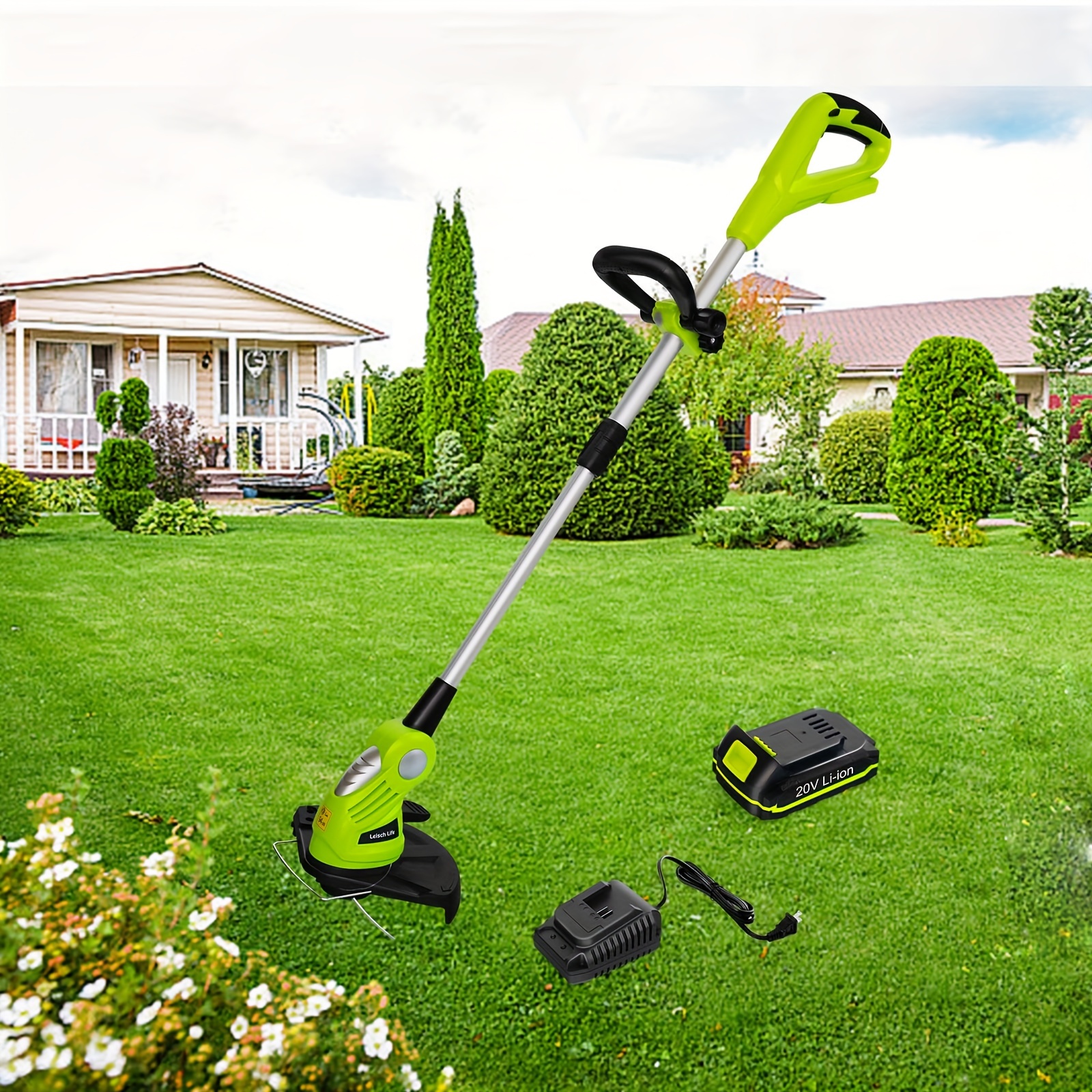 

String Trimmer Cordless & Edger 20v 10" Trimmer 2.0ah Battery & Charger Included Grass Trimmer Tools For The Garden And Yard