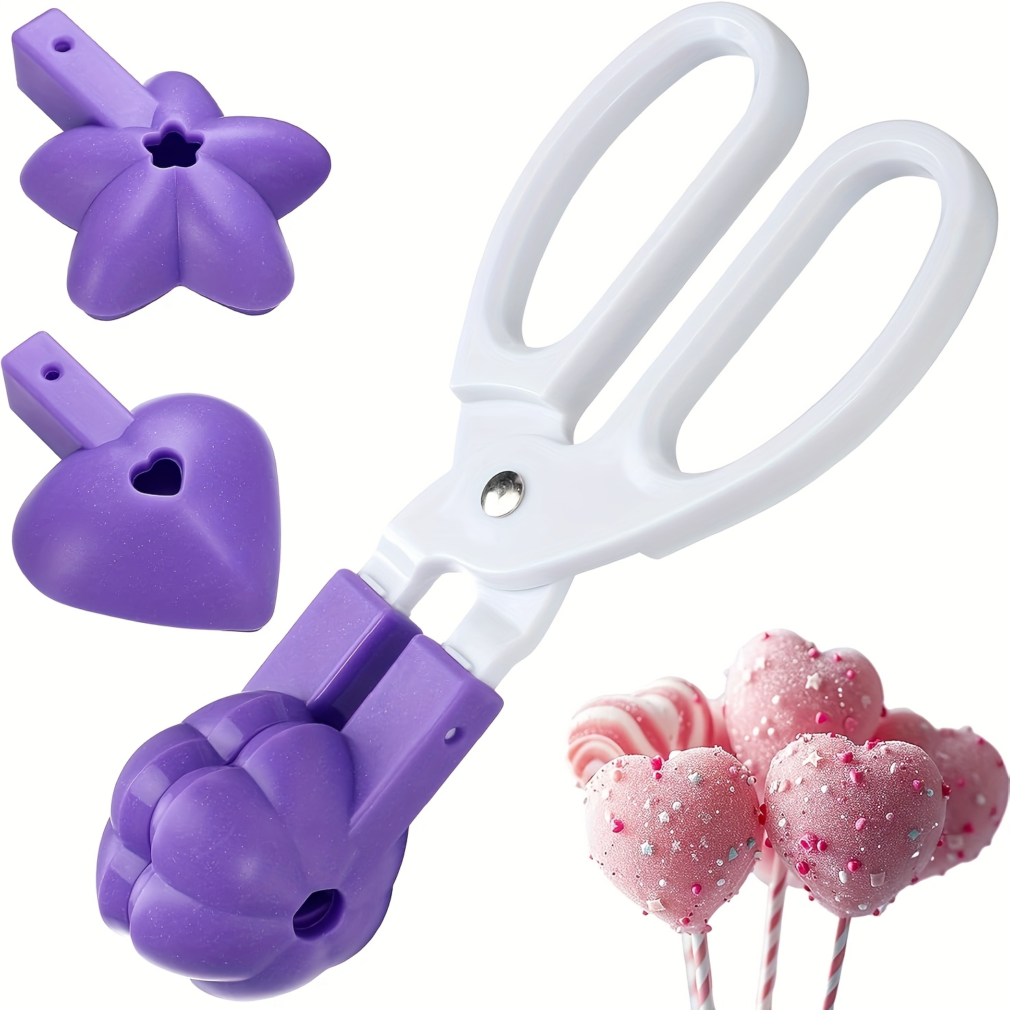 Cake Pop Mold Set 3 In 1 Heart, Flower, Star Molds Kit Set With Detachable Anti-slip Handles For Lollipop, Candies, Chocolates