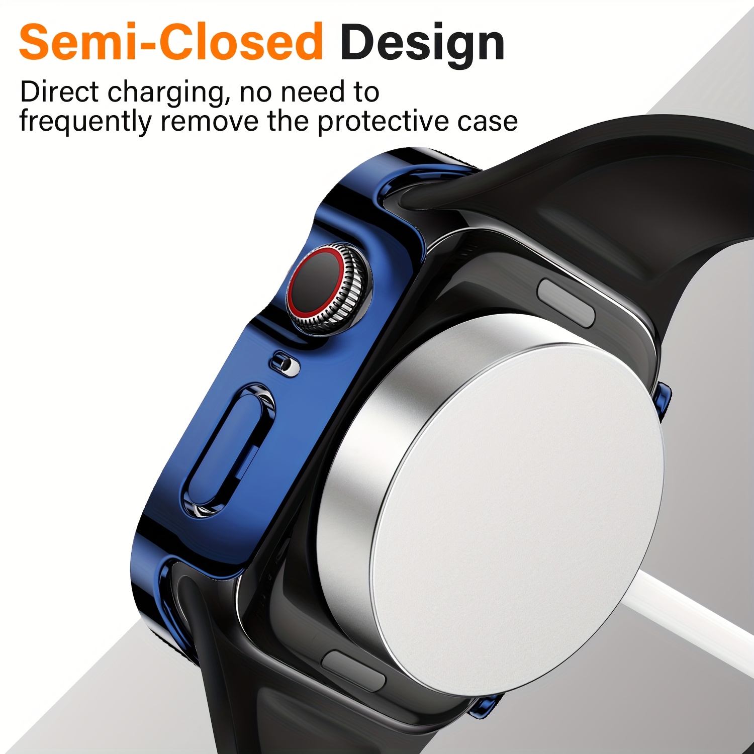 set of 4 premium electroplated design electroplated pc protective case for   watch built in tempered glass screen stylish design suitable for 40mm 41mm 42mm 44mm 45mm 46mm 49mm a great gift option Product details 4