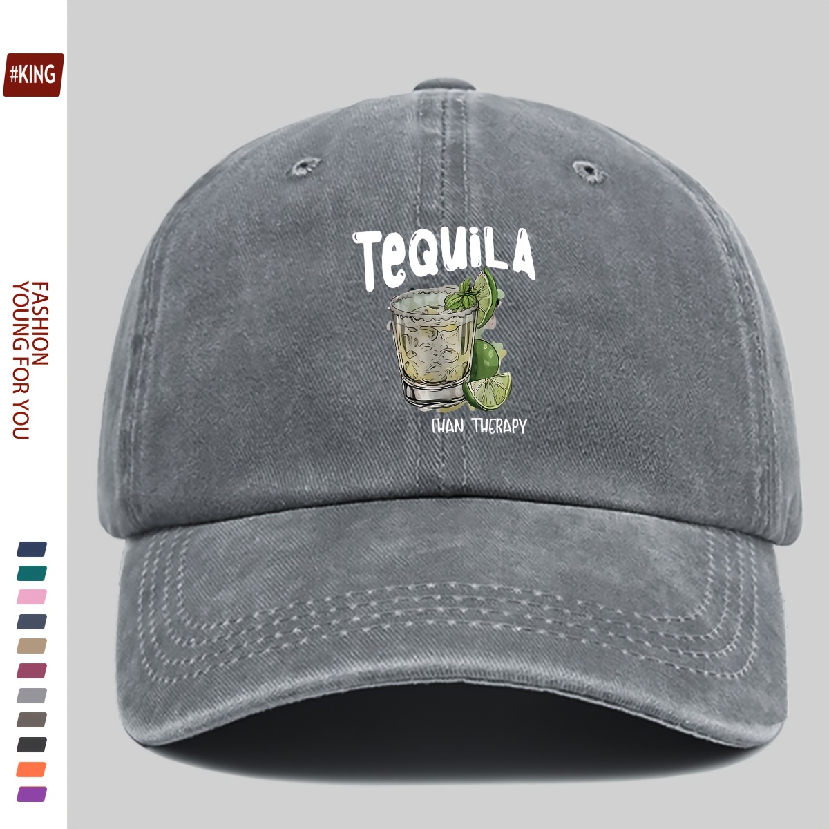Lightweight Adjustable Baseball Cap with Tequila Cocktail Print