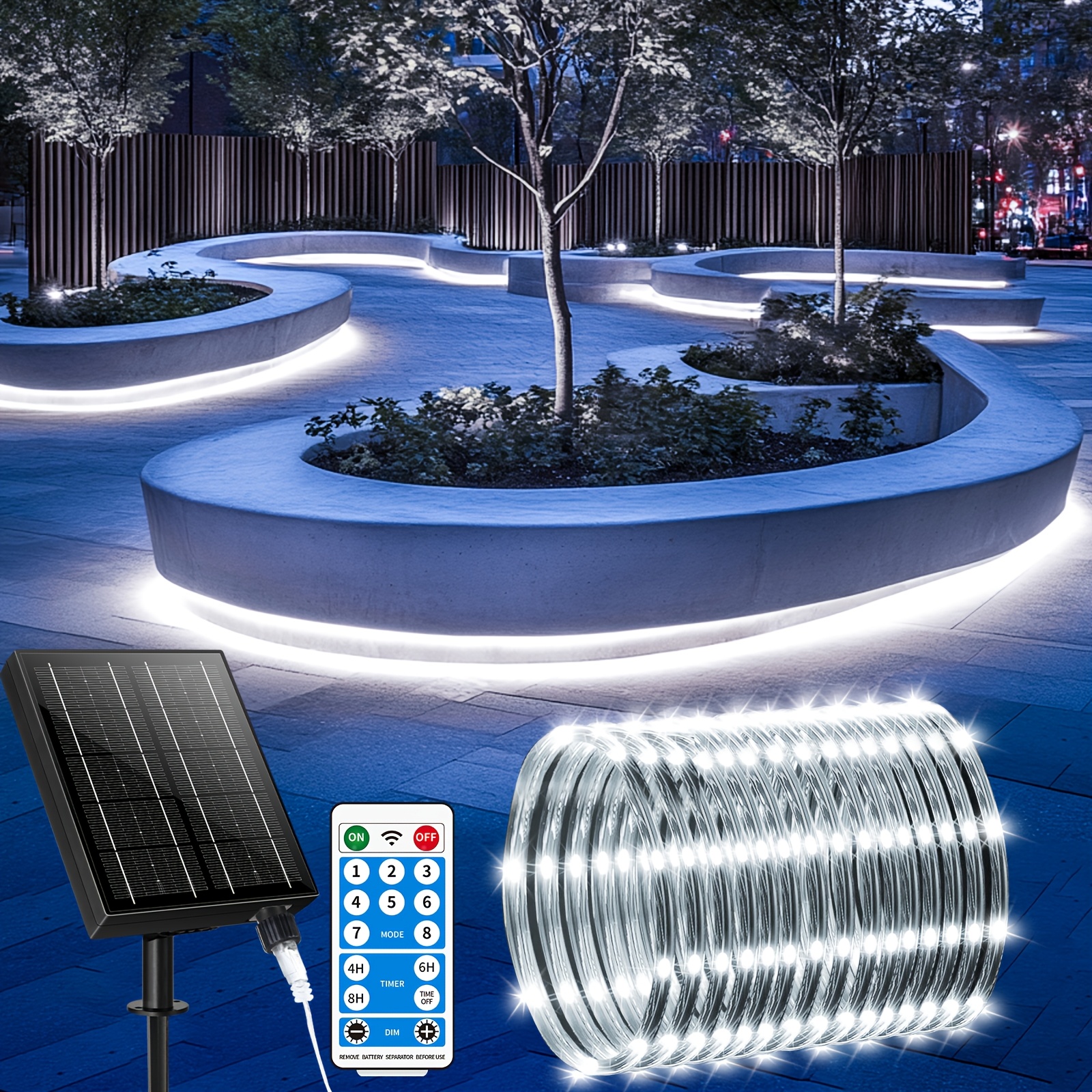 TEMU Luci a Tubo Flessibili da Esterno con Telecomando e Infrarossi - 660 LED ad Luminosit� Senza IP Adatte per , , Alberi, , Decorazioni Natalizie e