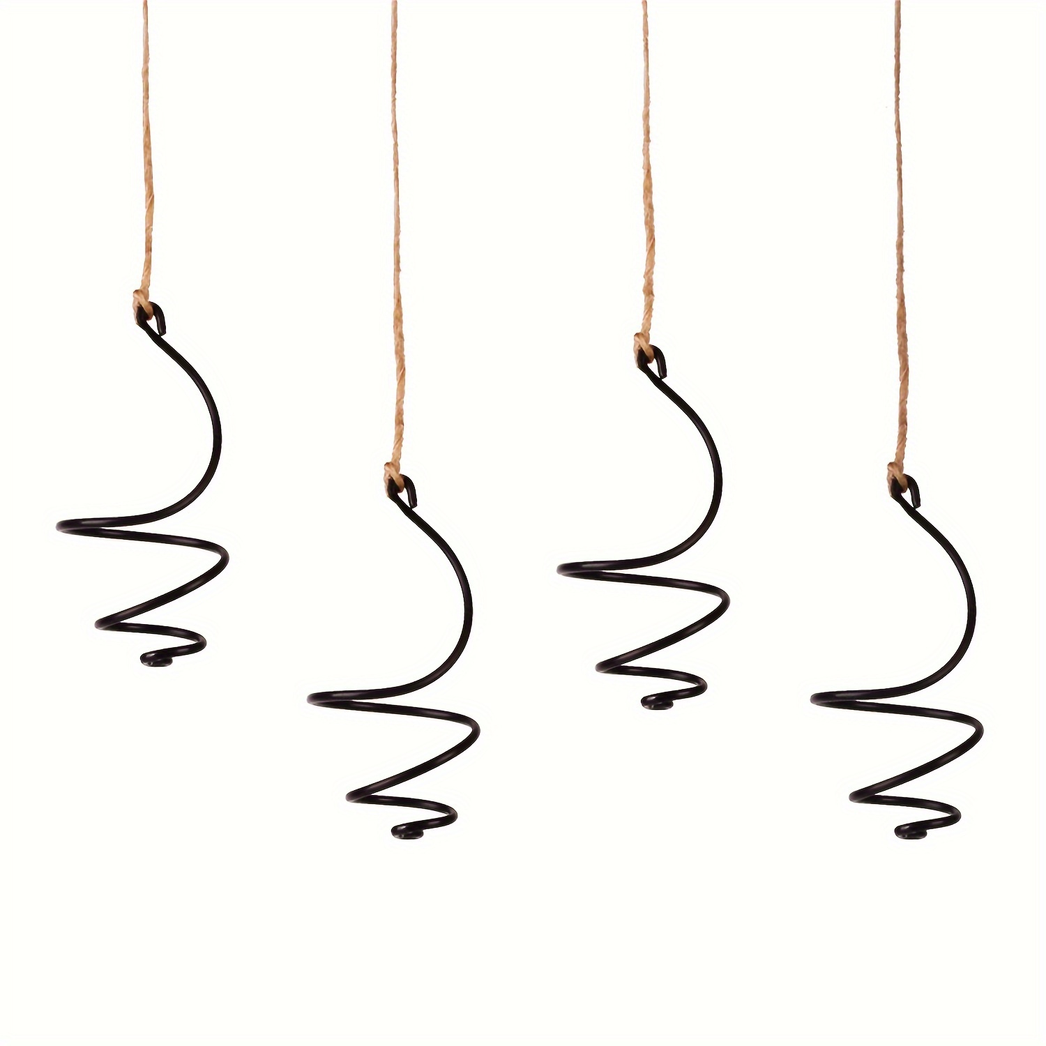 

6pcs Spiral Air Plant Holders, Black Metal Hanging Hangers For Indoor Air Plants Display