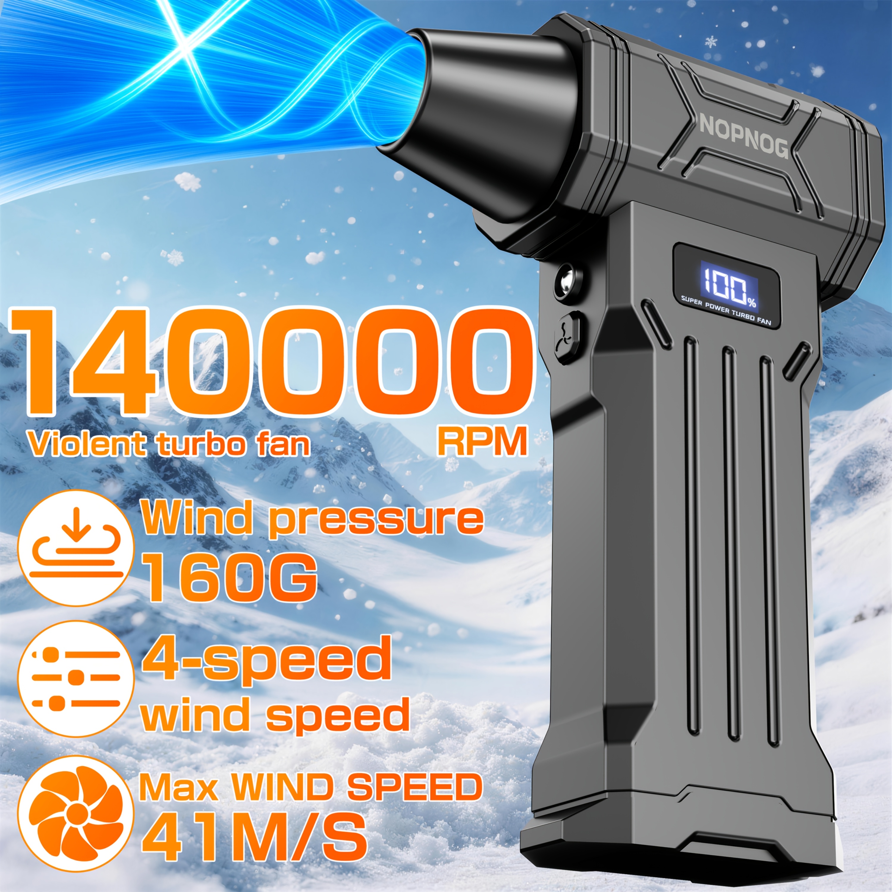 turbo blower 140000rpm strong blowing new five nozzle   in 1 blow suction multi nozzles led light for car   computer dusting grill cleaning outdoor camping home vent care cordless portable type c