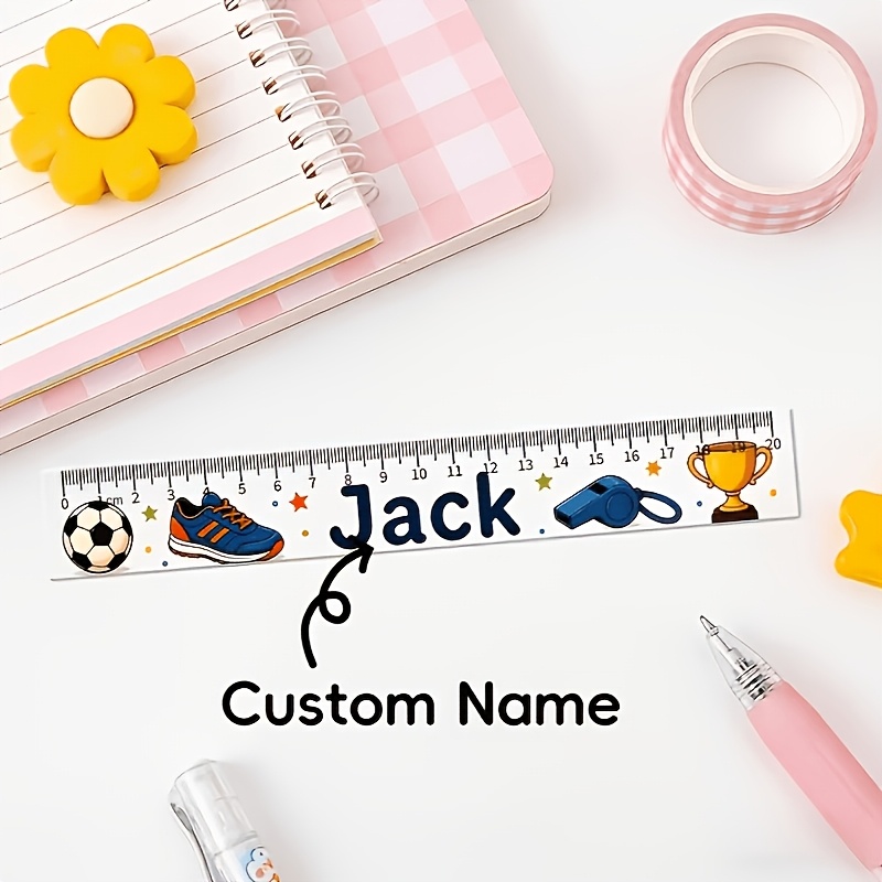 TEMU 1 righello personalizzato per il a scuola | Disponibili molteplici motivi, incisione del , righello in acrilico da 20 cm per la stagione del a