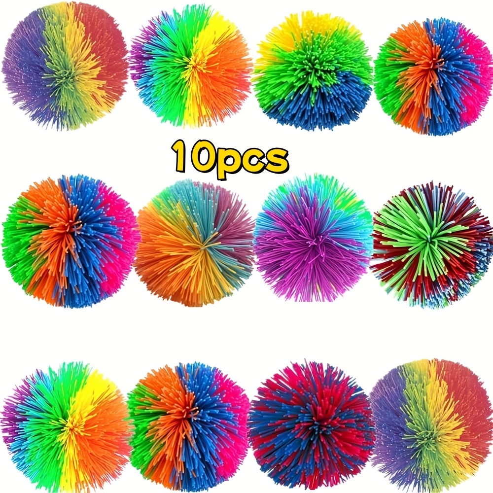gift for her him 10pcs  ow rubber bouncing ball multi item fidget toy pack suitable for party favors   supplies kids party gifts colors assorted