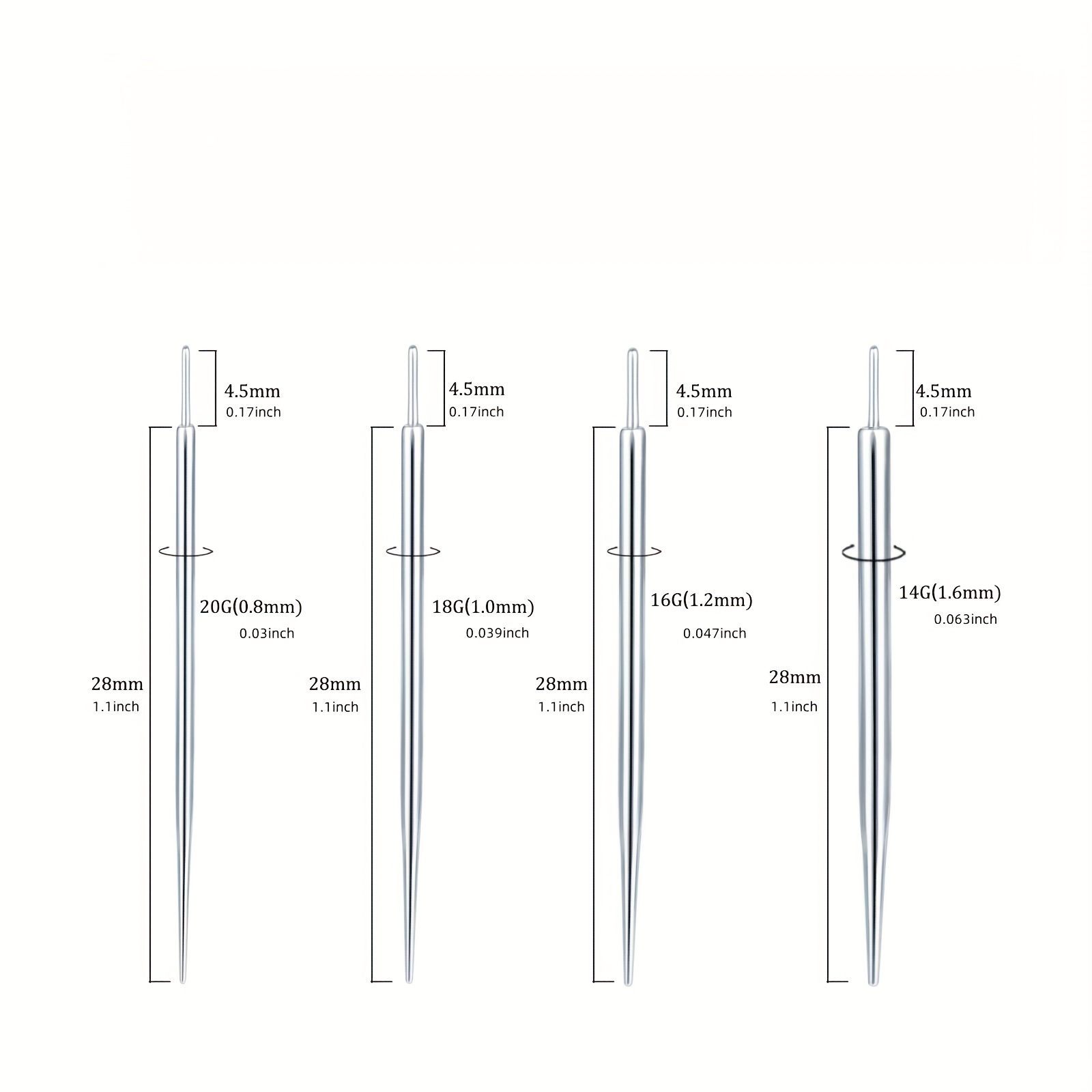 8pcs titanium piercing taper kit 20g 18g 16g 14g Temu Germany - Main Image