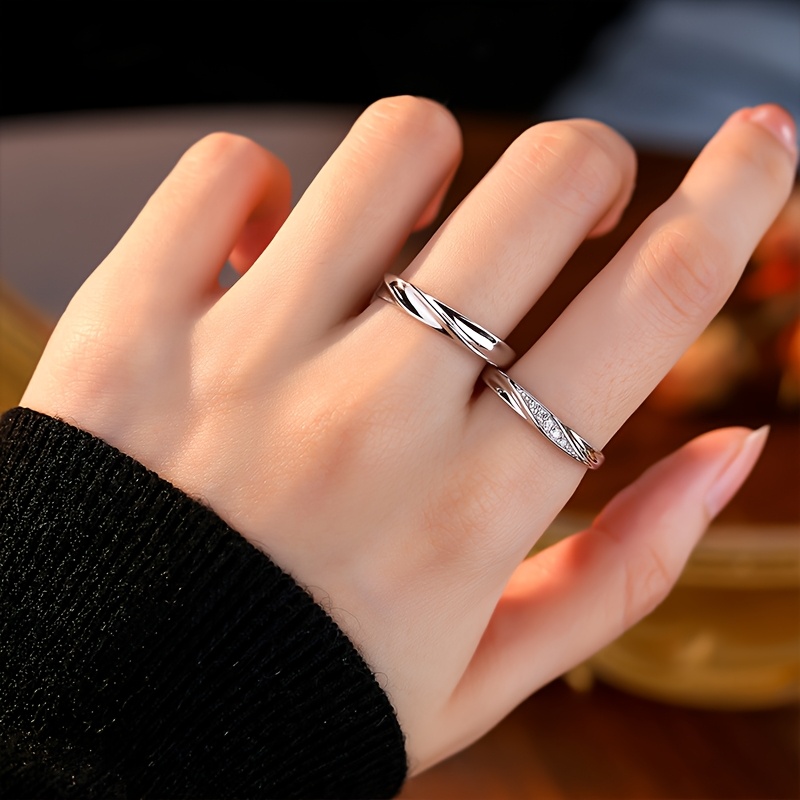 2pcs Minimalist Light Luxury Open Ring Set