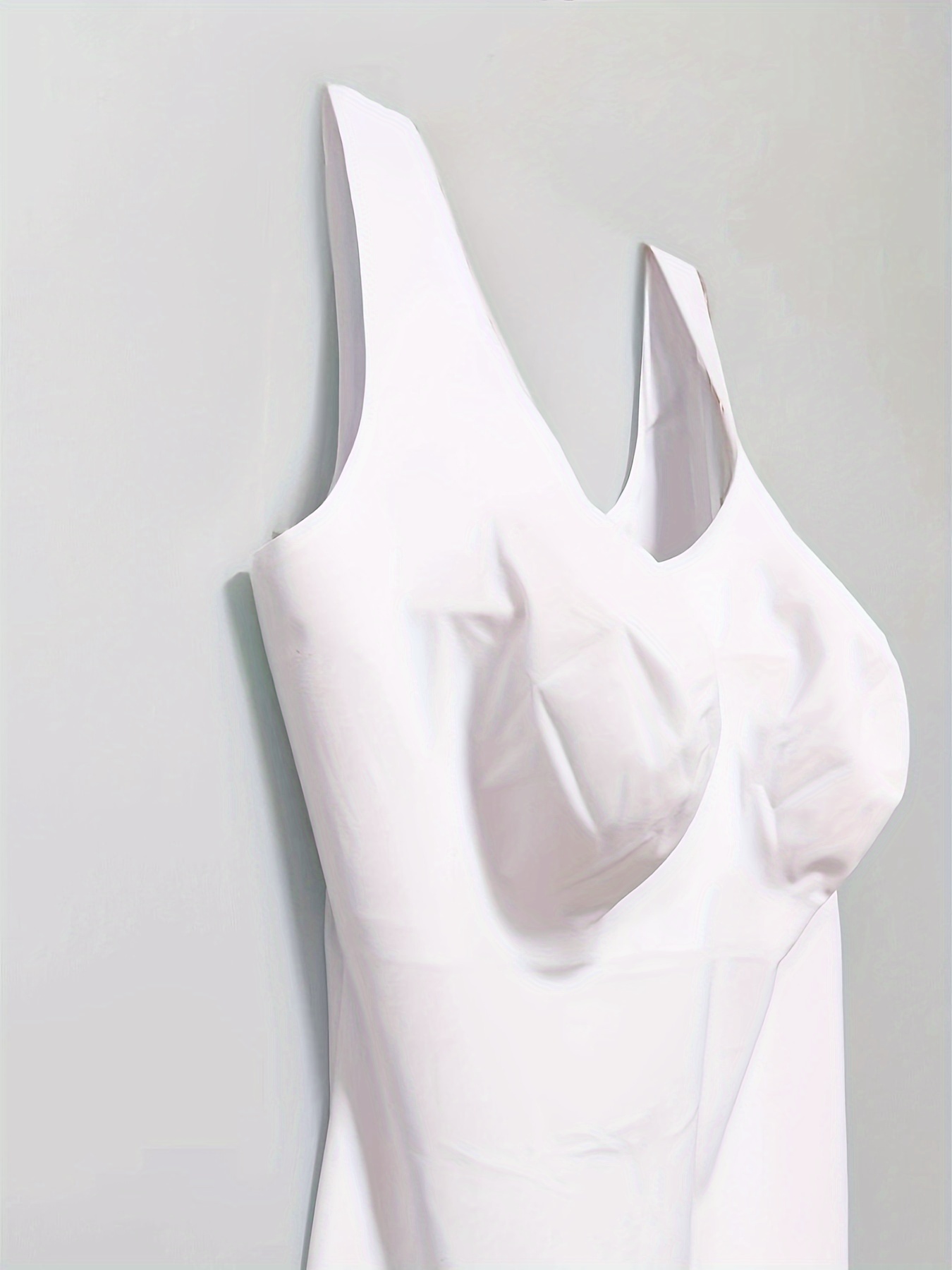 Women's Simple Shapewear Top, Plus Size Solid Seamless Round Neck Tummy Control Slim Fit Tank Top