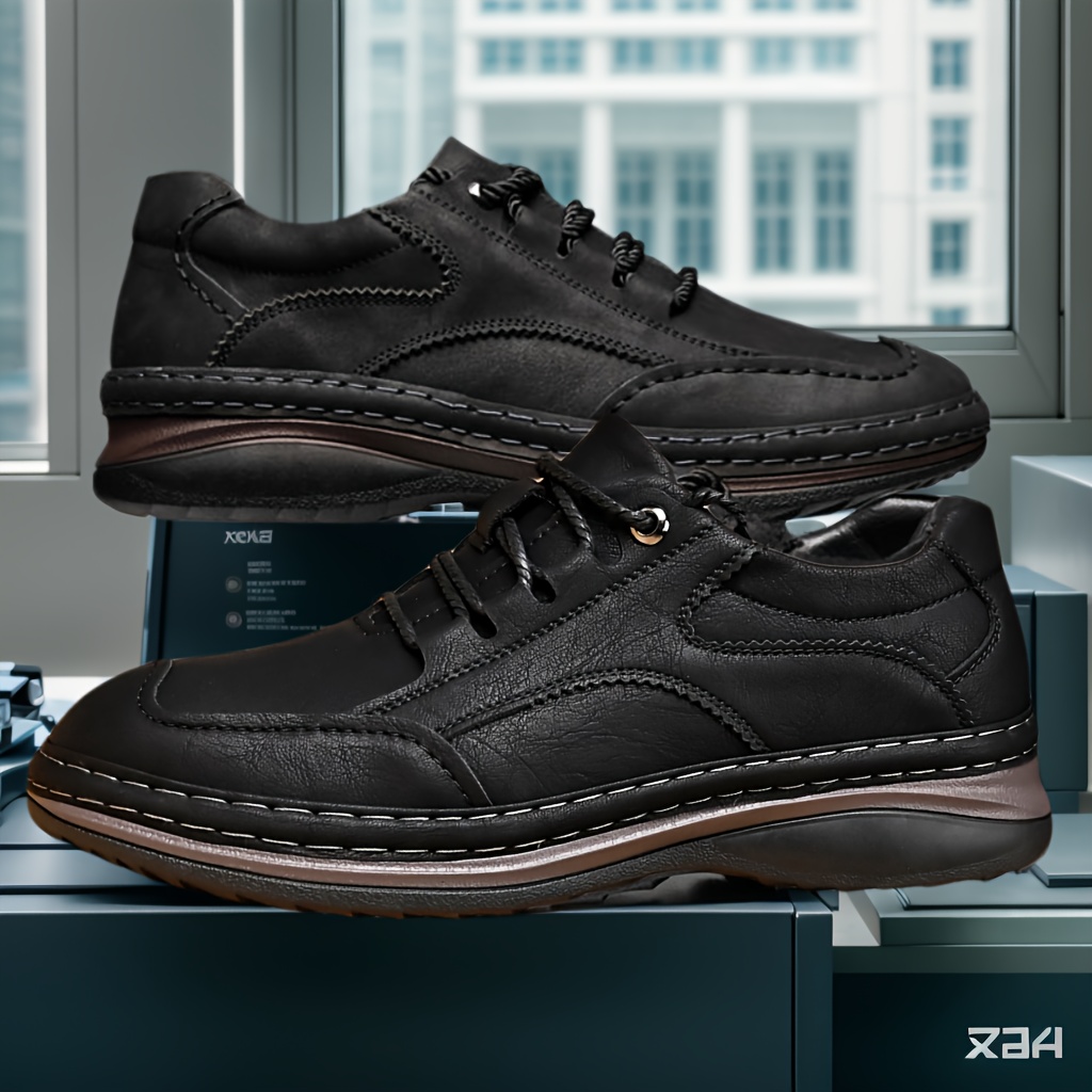 9968 sapatos casuais de   para homens, mocassins para viagens ao ar livre, couro   de cor   com design de cadarço, confortável para   as  , sola grossa resistente e antiderrapante, disponível em 7 tamanhos, para   casuais, caminhadas ao ar livre, viagens Detalhes do produto 6