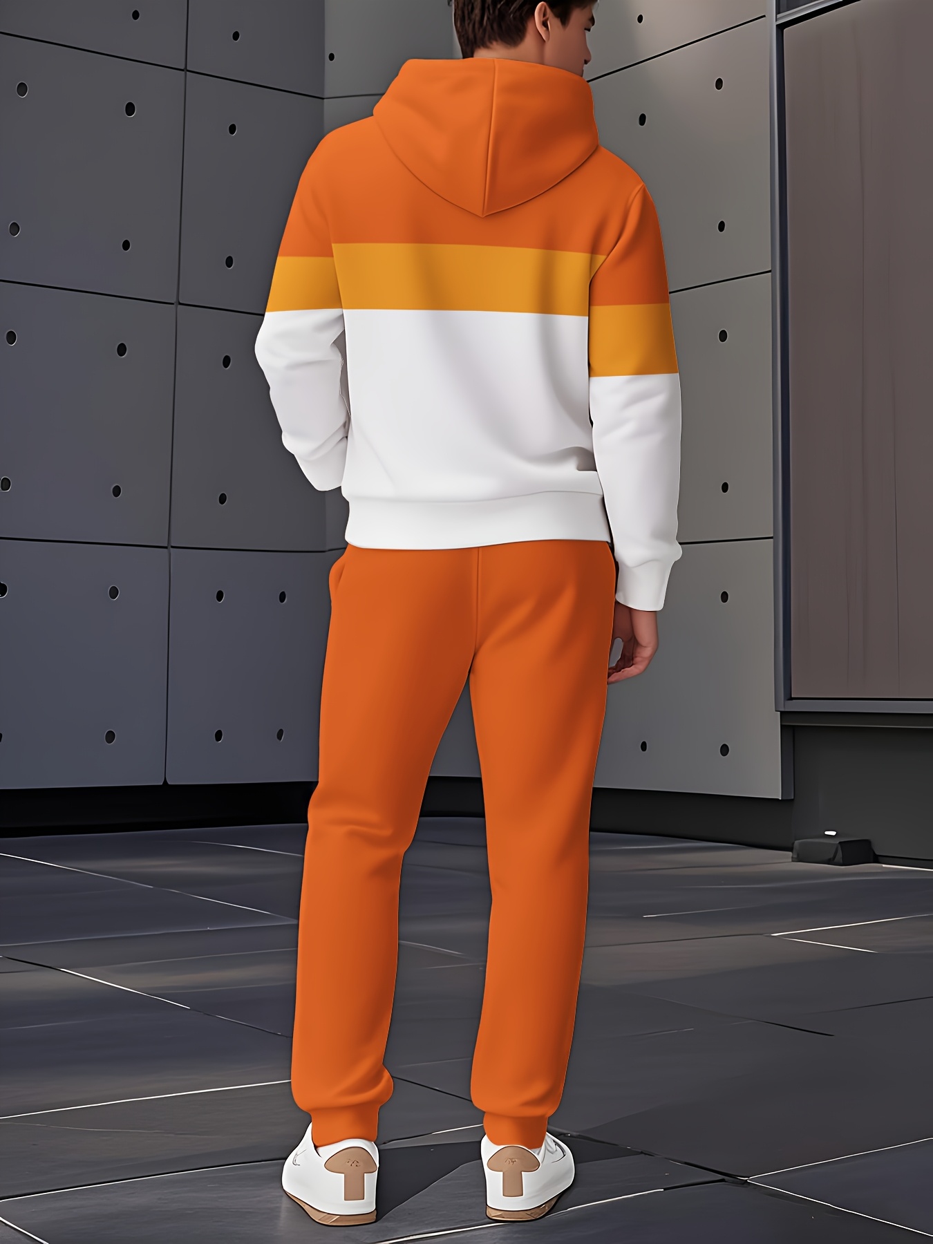   2025 mens trendy sweatshirt set two piece sweatshirt and pants sporty print elements christmas halloween special Product details 16