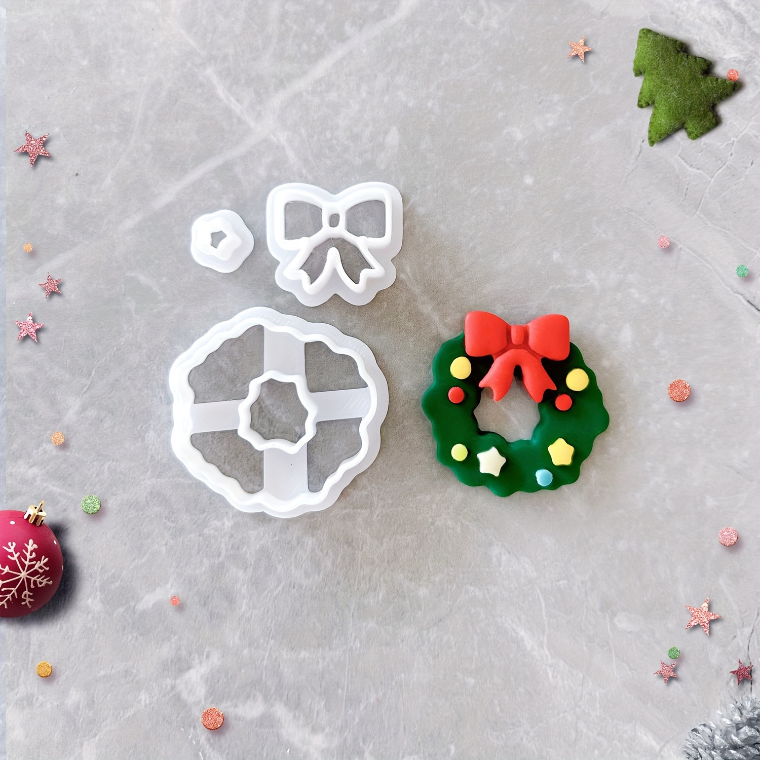 

3pcs Christmas Wreath Earring Set - Making & Sculpting , Craft Supplies