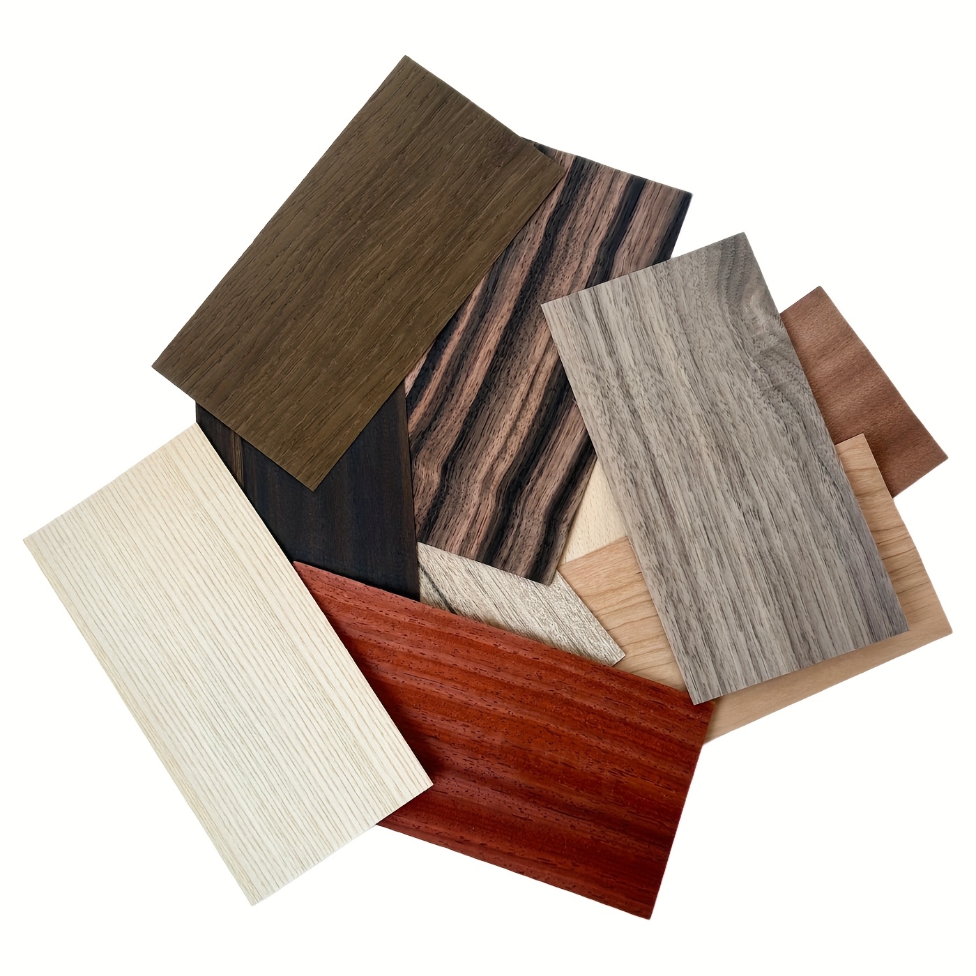 Image of 10-pack Natural Wood Veneer Sheets, 10x20cm, 0.4mm For And Diy Uses. Veneer Pack For And Inlay Work With 10pcs Of Domestic And Exotic Wood Veneer Sheets, Natural Wood Sheets