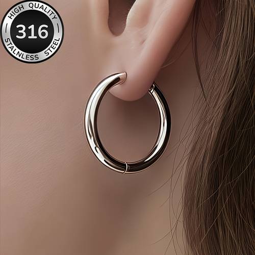 high quality stainless steel hoop earrings hypoallergenic comfortable and versatile simple and elegant suitable for daily wear or parties high quality fashionable womens earrings a stylish jewelry accessory and a delicate gift for women