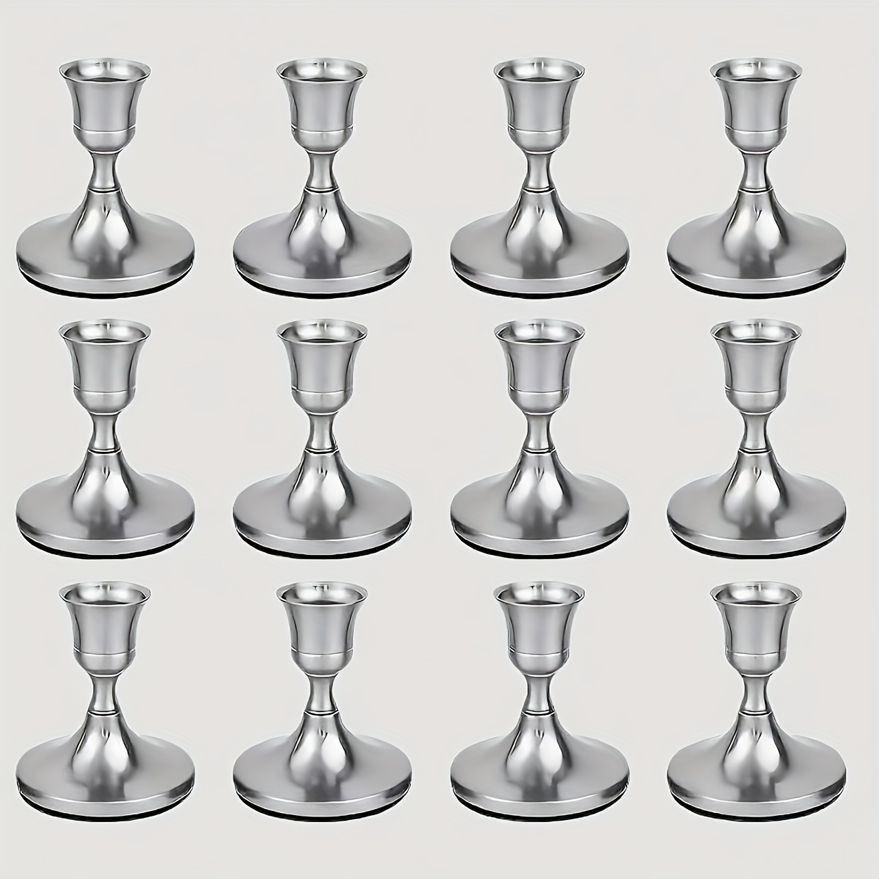 E-shop 12/6/2-teiliges silbernes Kerzenhalter-Set, klassische europäische Schmiedeeisen-Metall-Kerzenhalter-Kombination, ideal für Weihnachten,