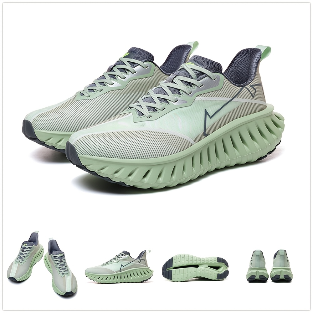 Men'S Technology Carbon Board Running Shoes | Breathable Athletic Sneakers with Cushioned Shock Absorbing EVA Chunky Sole, Casual Sporty Look, Slip-resistant Wear-resistant All-Terrain Grip for Gym, Jogging, Marathon - Running & Work Out Training Sh