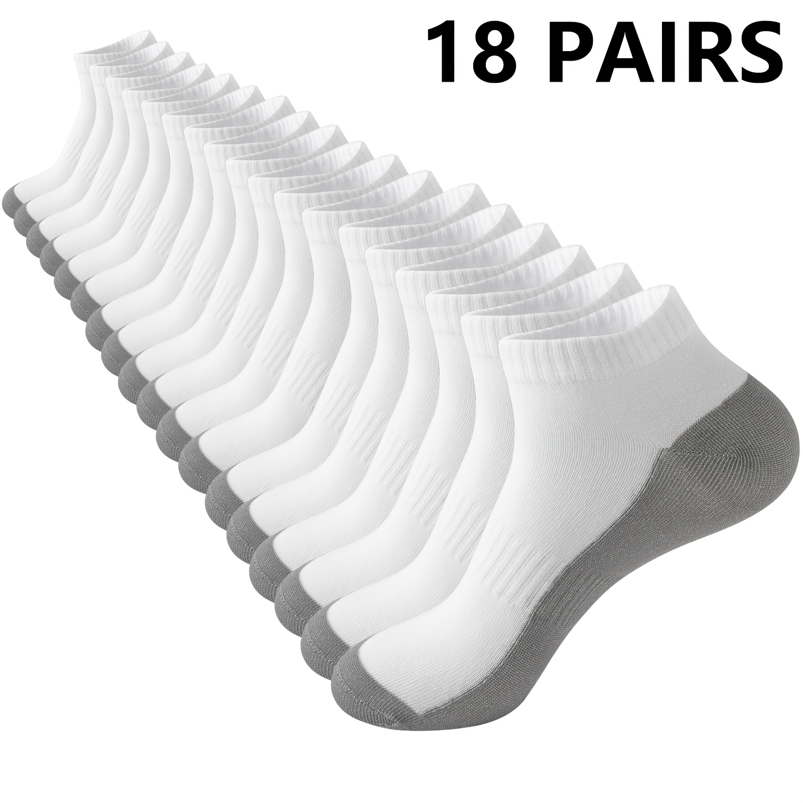 18 Pairs Ankle Socks Low Cut Socks No Show Socks For Men Athletic Socks Breathable Comfortable Moisture Wicking Work Socks