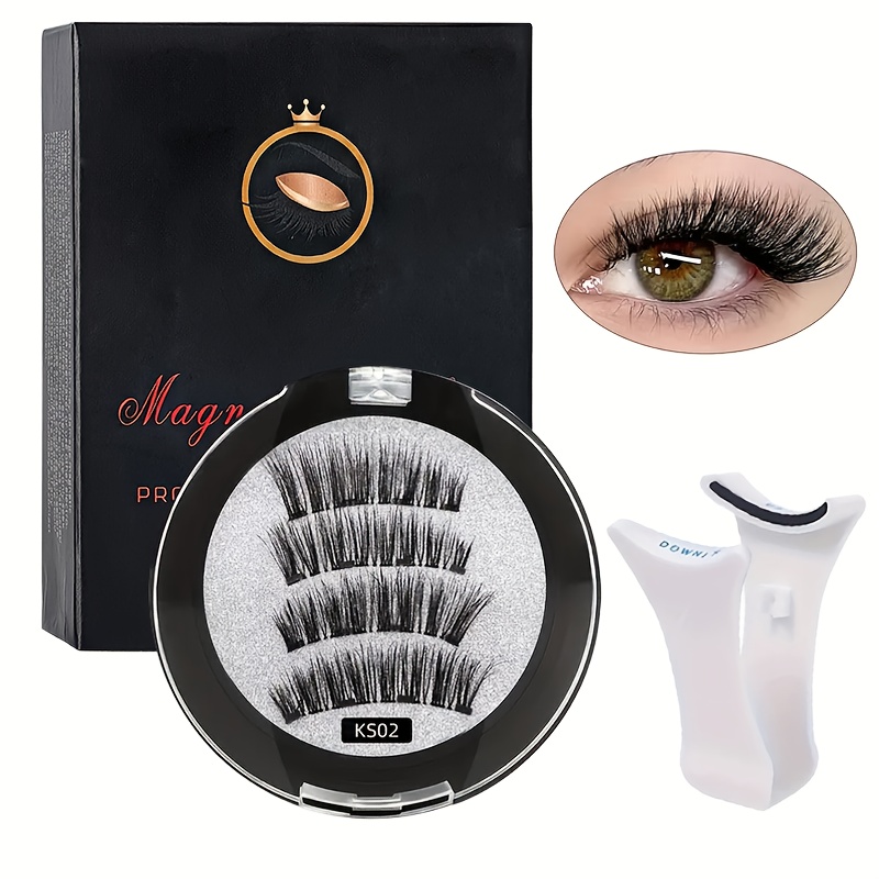 

1 Pair Magnetic False Eyelashes Kit - Reusable, Glue-free, Easy To Apply With Applicator, -free, C , Mixed Lengths 10-18mm, Cat Eye/doll/natural Styles, For Beginners