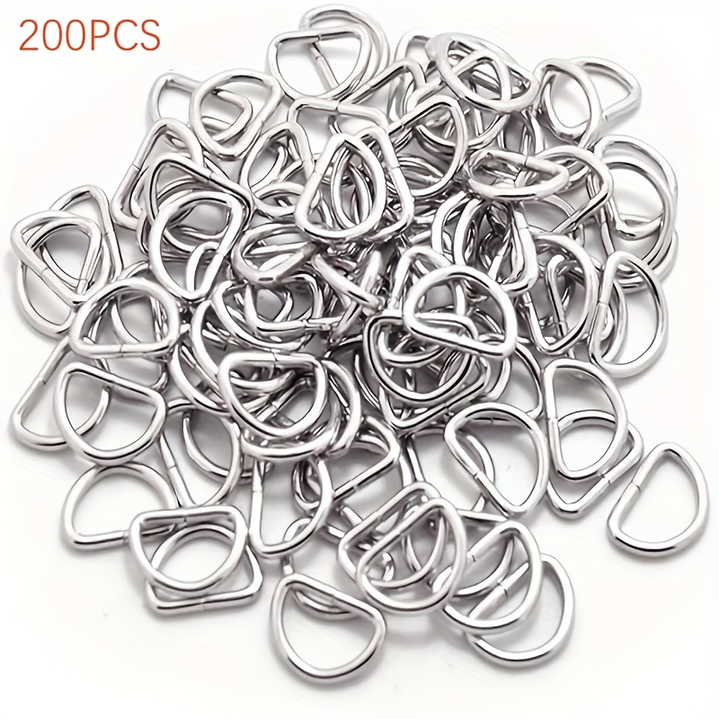 E-shop 200 Stück Metall D-Ring, Halbrunde Schwerlast-D-Schnalle für DIY-Zubehör, Gürtel, Rucksäcke Geschirre