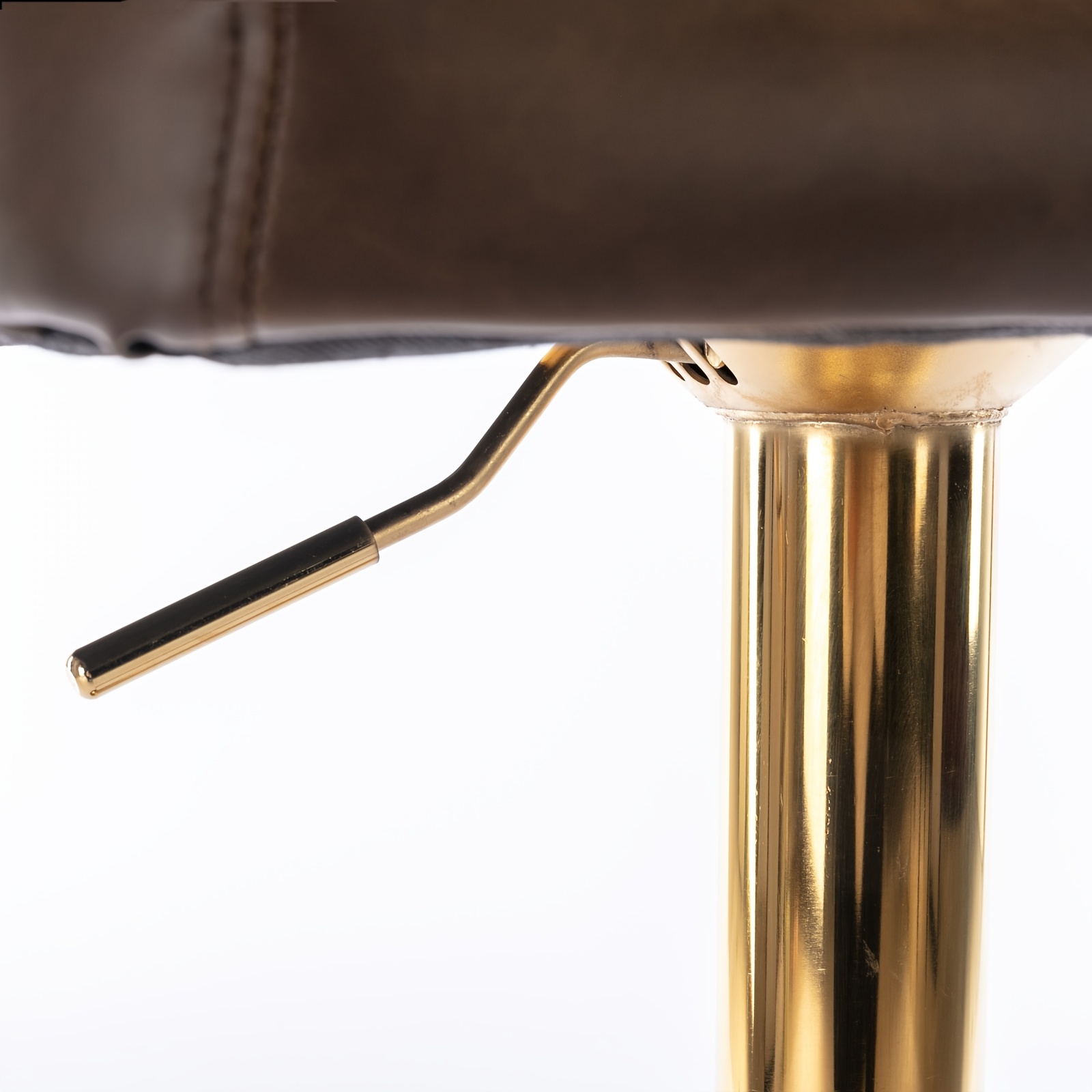 Set Of 2 Modern Swivel Bar Stools, Adjustable Height Counter Height Stools with Tufted Button Back & Nailhead Trim, Luxury Barstools with Golden Metal Base for Kitchen Island & Home Bar