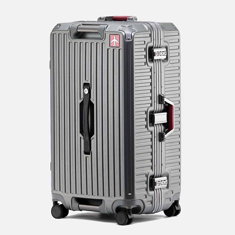 TEMU Valise, Grande avec Cadre en Aluminium, Matériau Durable ABS+PC, Poignée Rétractable, Serrure à Combinaison TSA, des en Métal aux Chocs, Roues