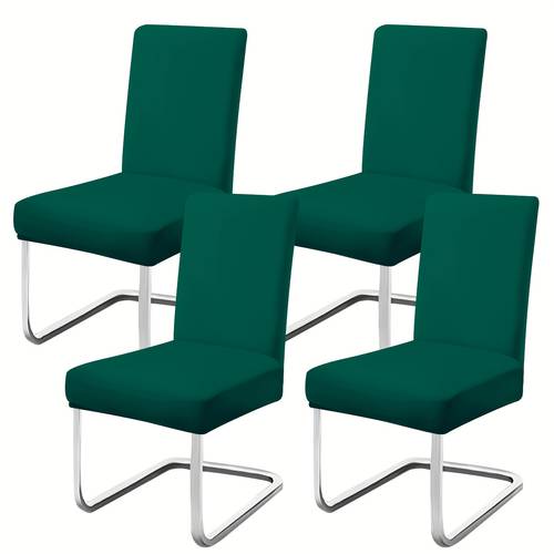 4 6pcs set of emerald green red and multicolor standard large chair covers stretch chair slipcovers furniture protectors for home decor for living room kitchen and dining room