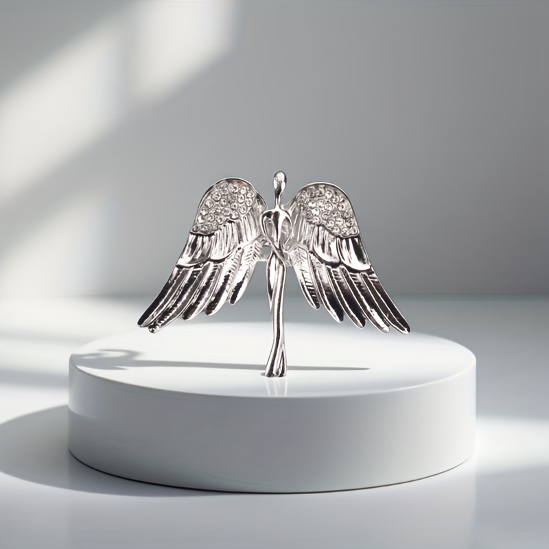 Image of 1pc Silvery Wings Creative Brooches And Pin Badges, Embellished With T-shirts, Dresses, Schoolbags, Hats, Etc. Of Party Dresses Can -warming Gift For