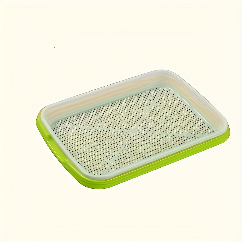 TEMU 2pcs Quick-seed Germination Kits For Efficient Sprouting - Ideal For Peas, Beans, Wheat & Pet Herbs | Lightweight, With Drainage Holes, Green