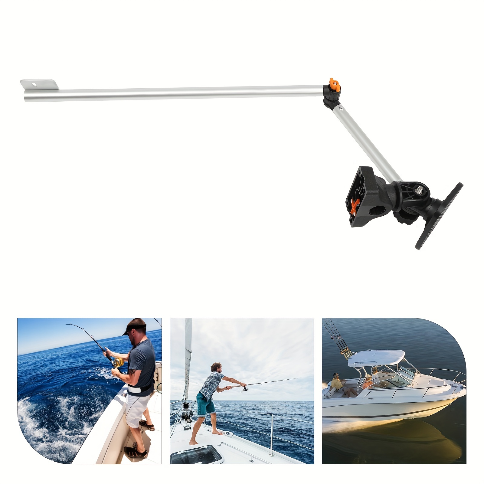 Adjustable Universal Transducer Bracket, 19.68in Portable Fish Finder  Mount, Suitable For Raft, Net Row, Low-Speed Boat Fishing, Durable Fishing  Gear