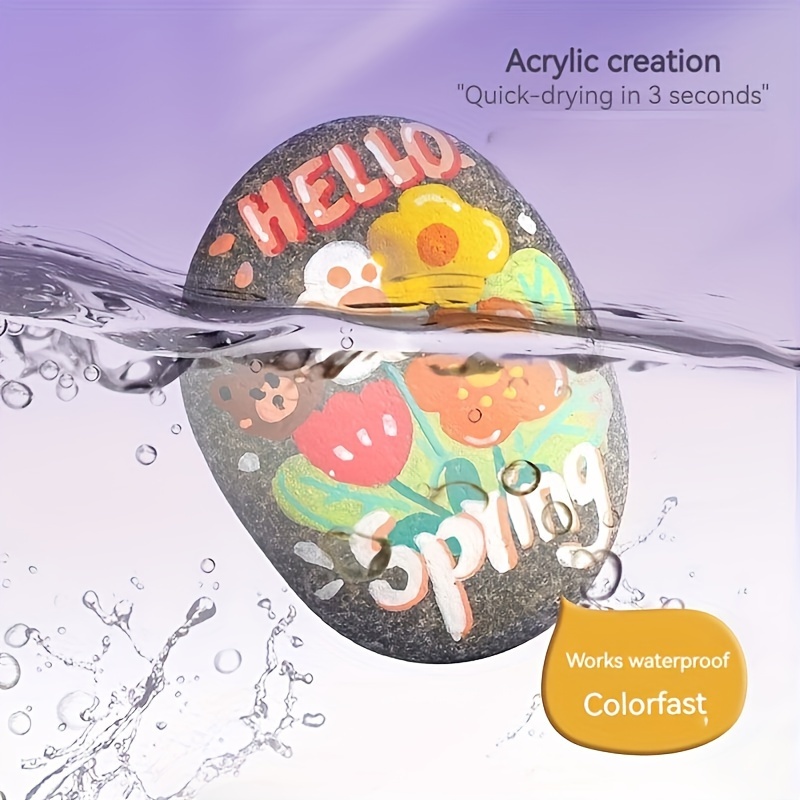 Acrylic Paint Markers for Adults, Fine Tip, Medium Point, Washable, Ambidextrous Plastic Body, Permanent, for Rock, Wood, Glass, Fabric, Ceramic, Stone Arts and Crafts, Professional Artistic Use, Ideal Birthday, Christmas, Easter Gift, for 14+