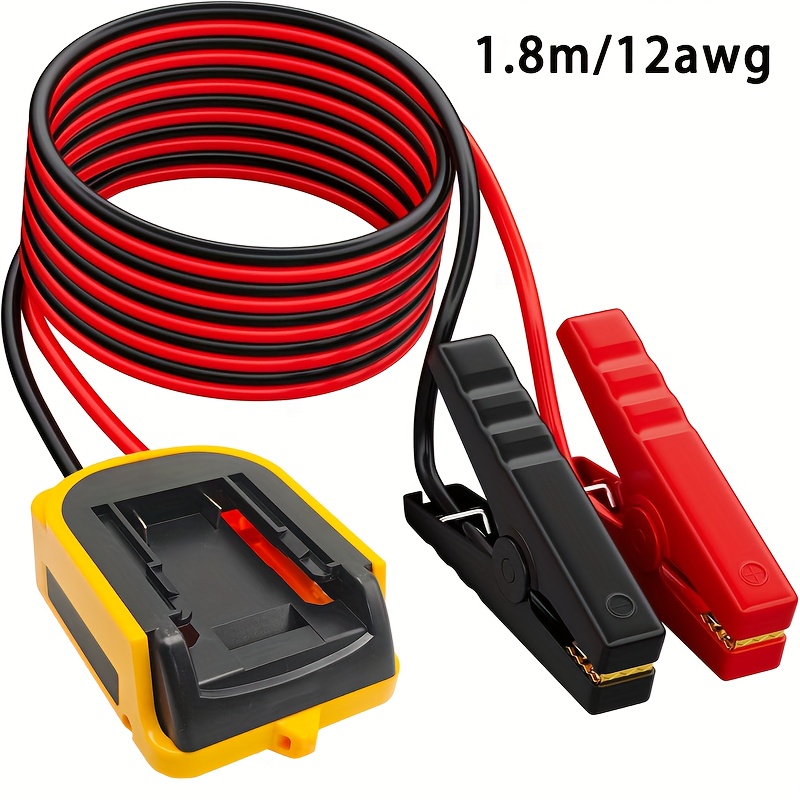TEMU Cheeyyiie Jumper Cables Adapter For 20v Battery Jump Car Starter, 12v Portable Jump Car , Automotive Booster Cable Adapter, Up To 118. Gas Or