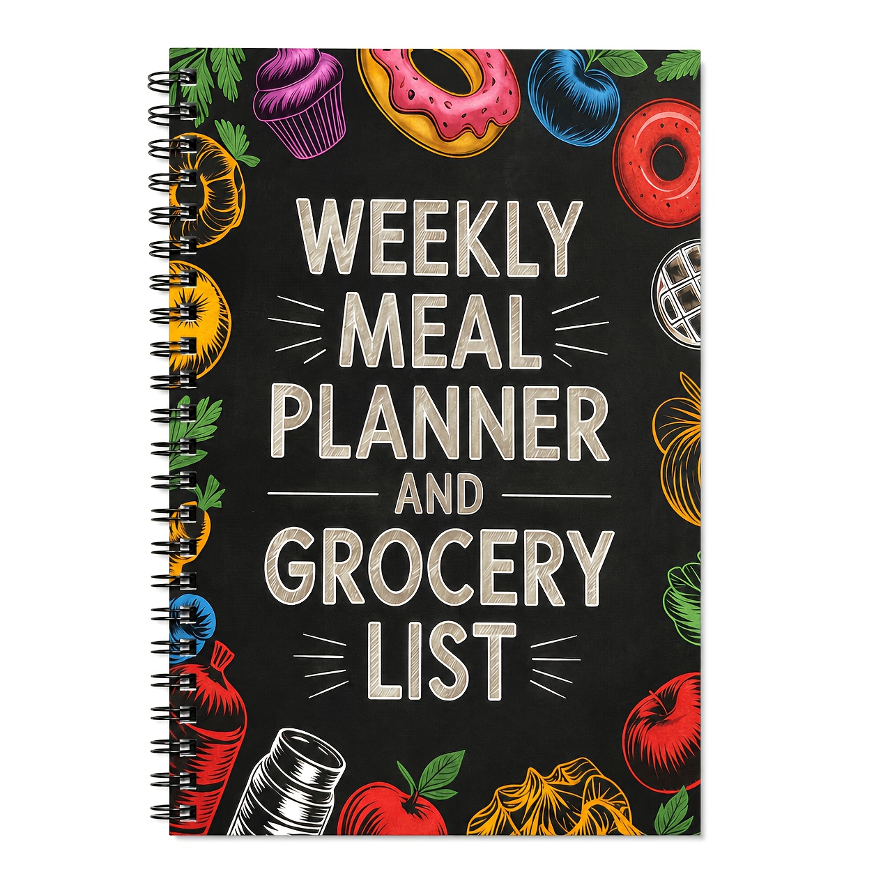 TEMU Weekly Meal Planner - A5 Portable Coil Notebook, Includes Shopping List And Recipe Section, Suitable For