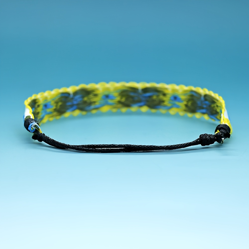 5pc Bohemian Chic Hand-woven Knitted Jacquard Charm Bracelet Set