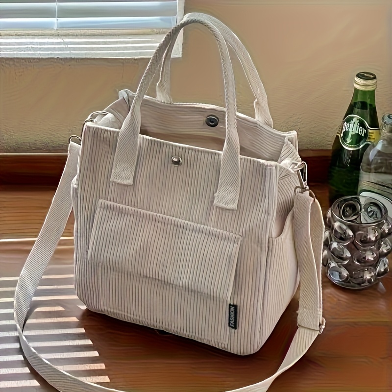 Image of Women's Tote Bag, Minimalist Korean-style Classic Elegant Design, Multi-pocket Nylon Handbag, Large Capacity Artistic Versatile Crossbody Bag