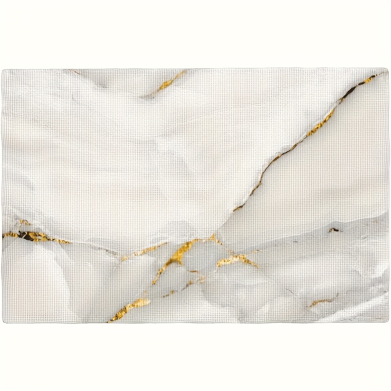 

4-pack Linen Marble Placemats - Heat Resistant, Non-slip, Machine Washable, Solid Table Mats For Dining & Kitchen Decor, 12x18 Inch