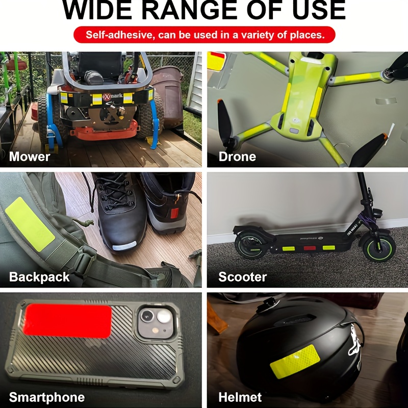30pcs high visibility reflective safety stickers waterproof night visibility stickers suitable for cars motorcycles and bicycles size 1 18x3 25 inches details 2