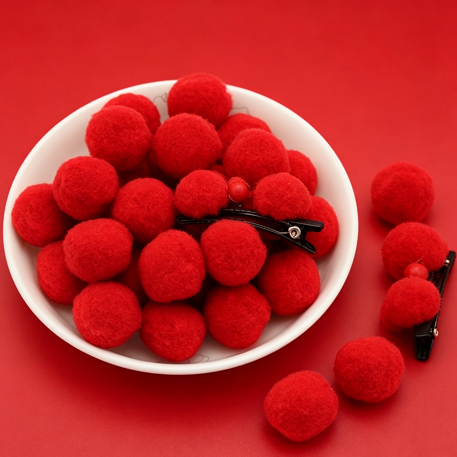 TEMU 198pcs 2cm Fluffy Pom Poms, Assorted Vibrant Colors Pom Balls, High-quality Craft Accessories, Various Diy Handmade Art Projects, Home