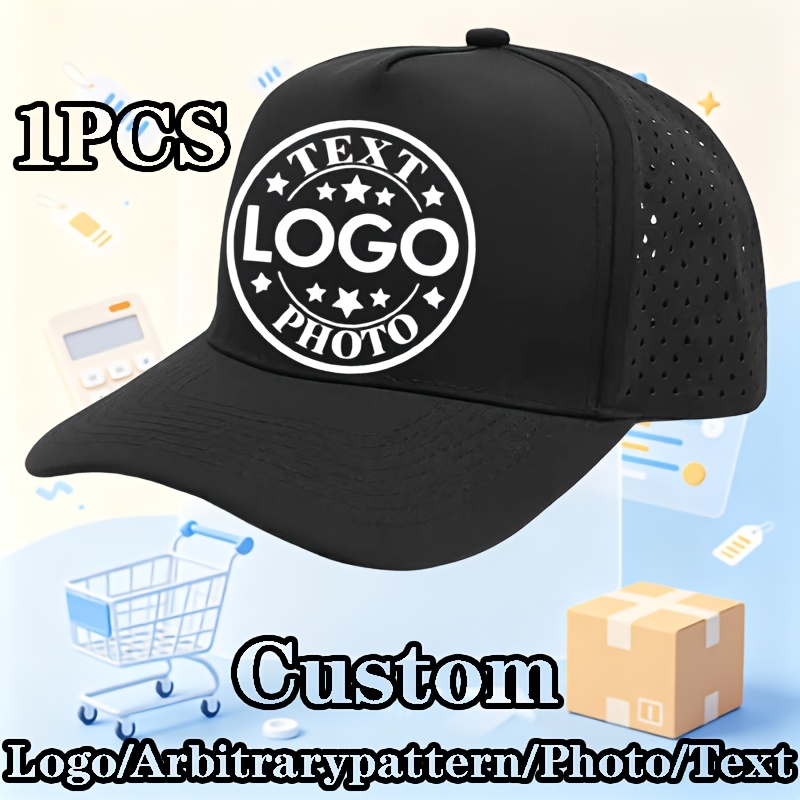 TEMU Cappellino da camionista traspirante perforato a laser, unisex, regolabile, personalizzato, sportivo, disponibile in colori, cappellino da