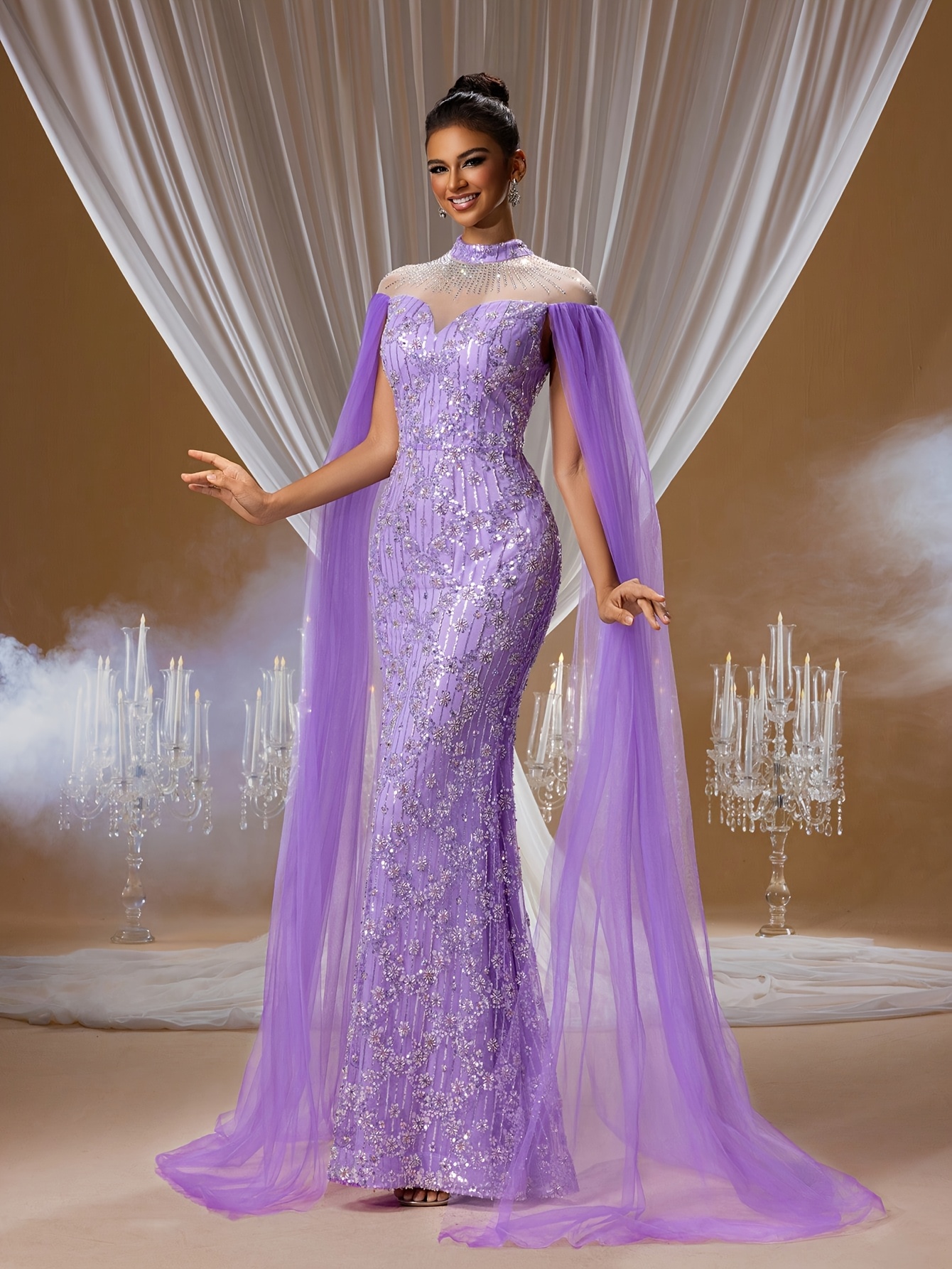 strapless open back dress Bonnie Sequin Maxi Dress main image 0