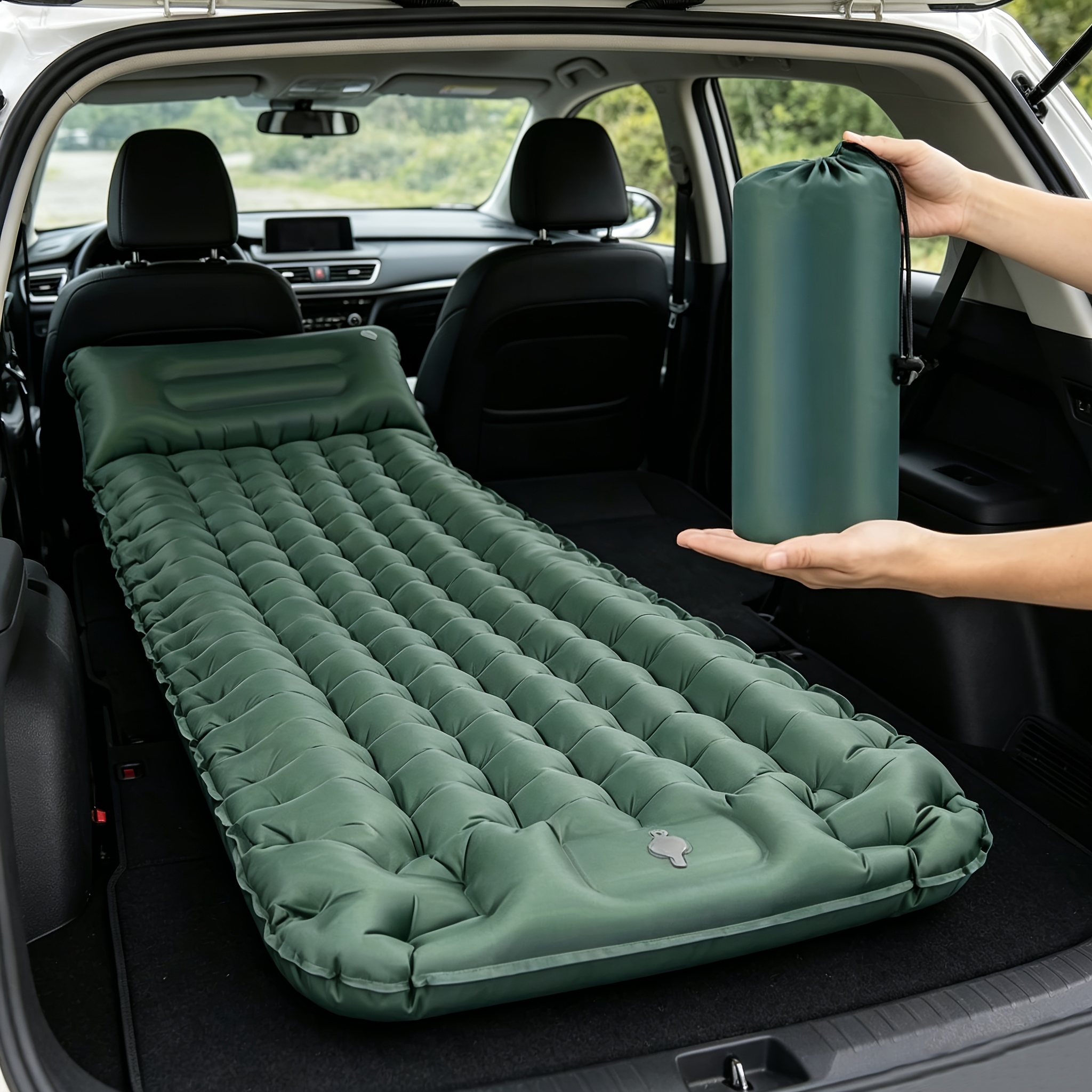 Image of Car Mattress - Inflatable Travel Bed For Off-road Vehicles, Adult Road Trip, Outdoor Camping Air Mattress - 190cm X 60cm, Includes Standard Inflation Accessories And Storage Bag