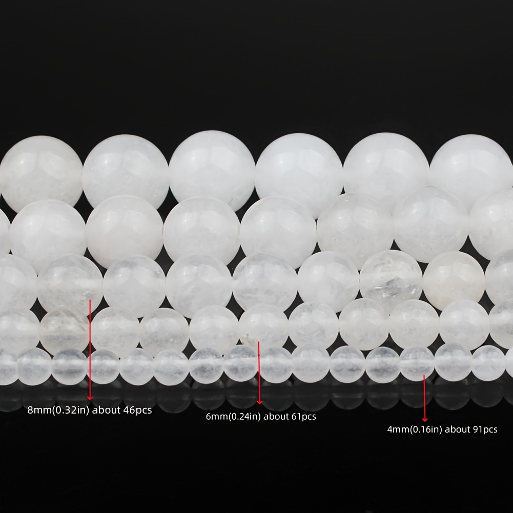 Natural White Chalcedony Round Beads for Jewelry Making