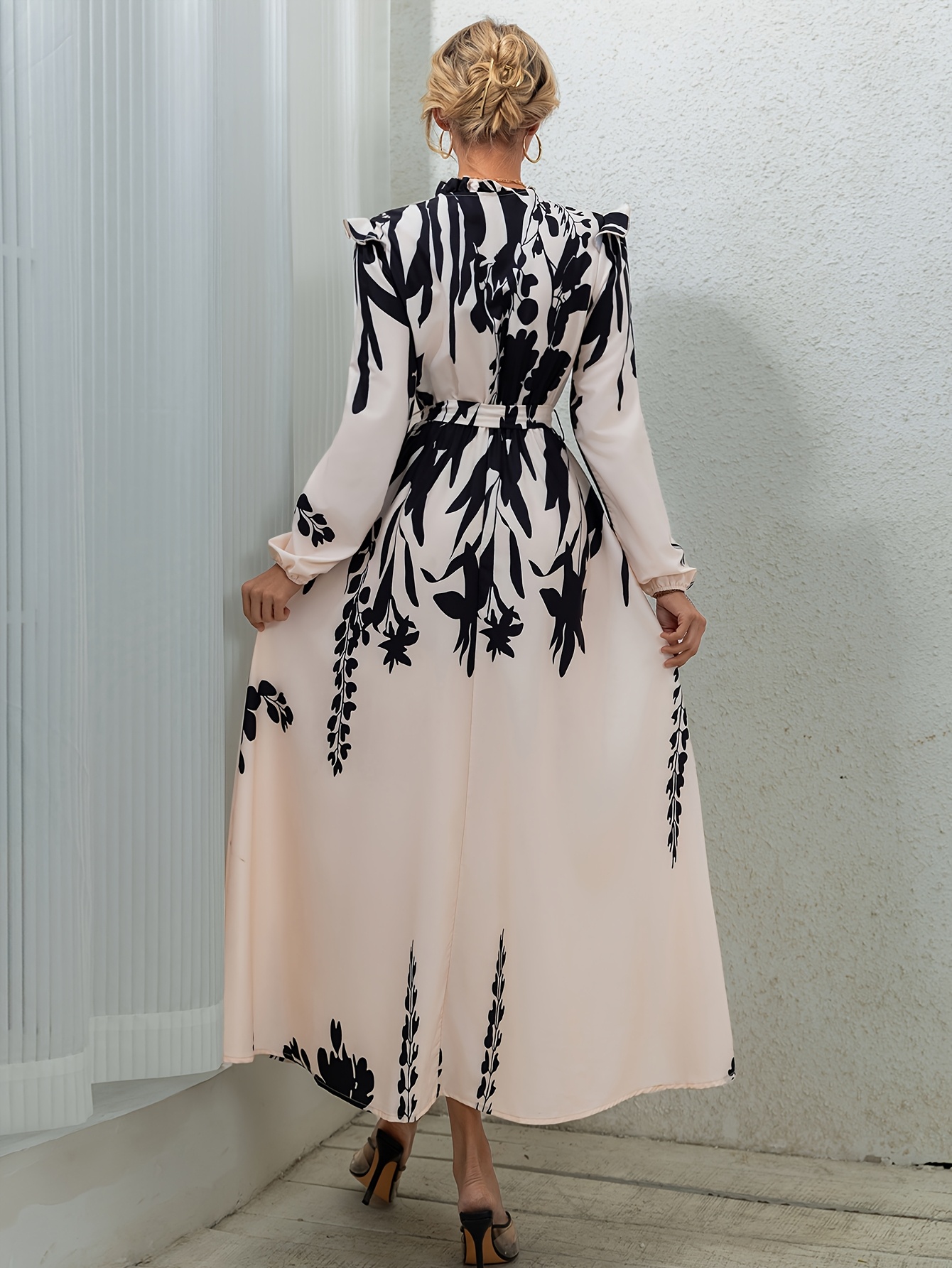 robe longue à manches longues femme imprimé Temu Switzerland