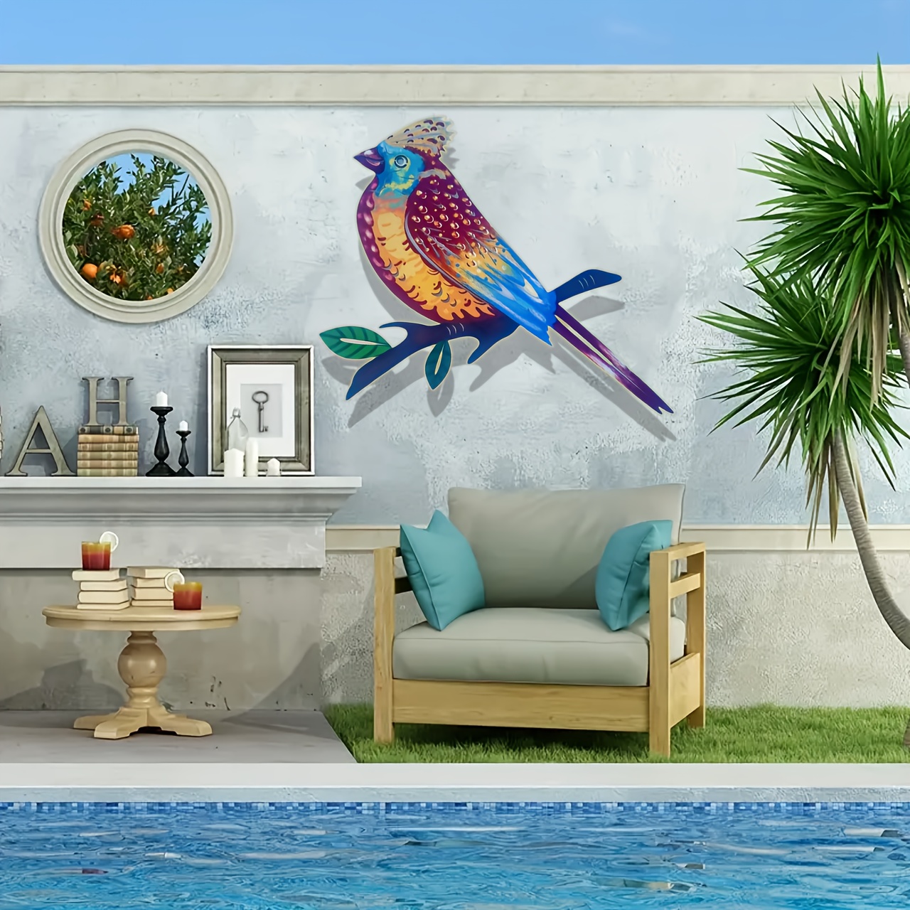 Décoration De Jardin En Métal Oiseau Wall Art Set Oiseaux Métalliques Vivants Sur La Décoration Suspendue Murale De Branche Idéal Pour Le Jardin Intérieur Et Extérieur Ou La Décoration De La Maison