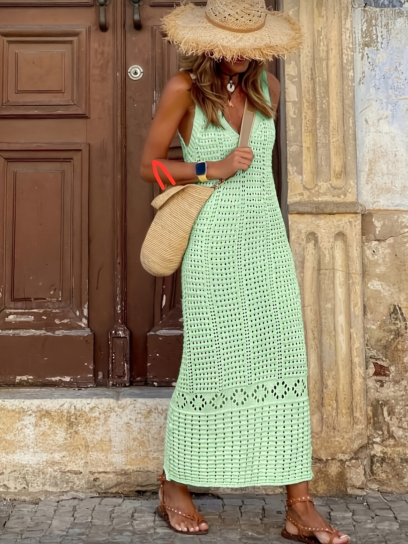 chinese dress ladies Emerald Glow Sequin Crochet Maxi Cover-Up - Hunter G