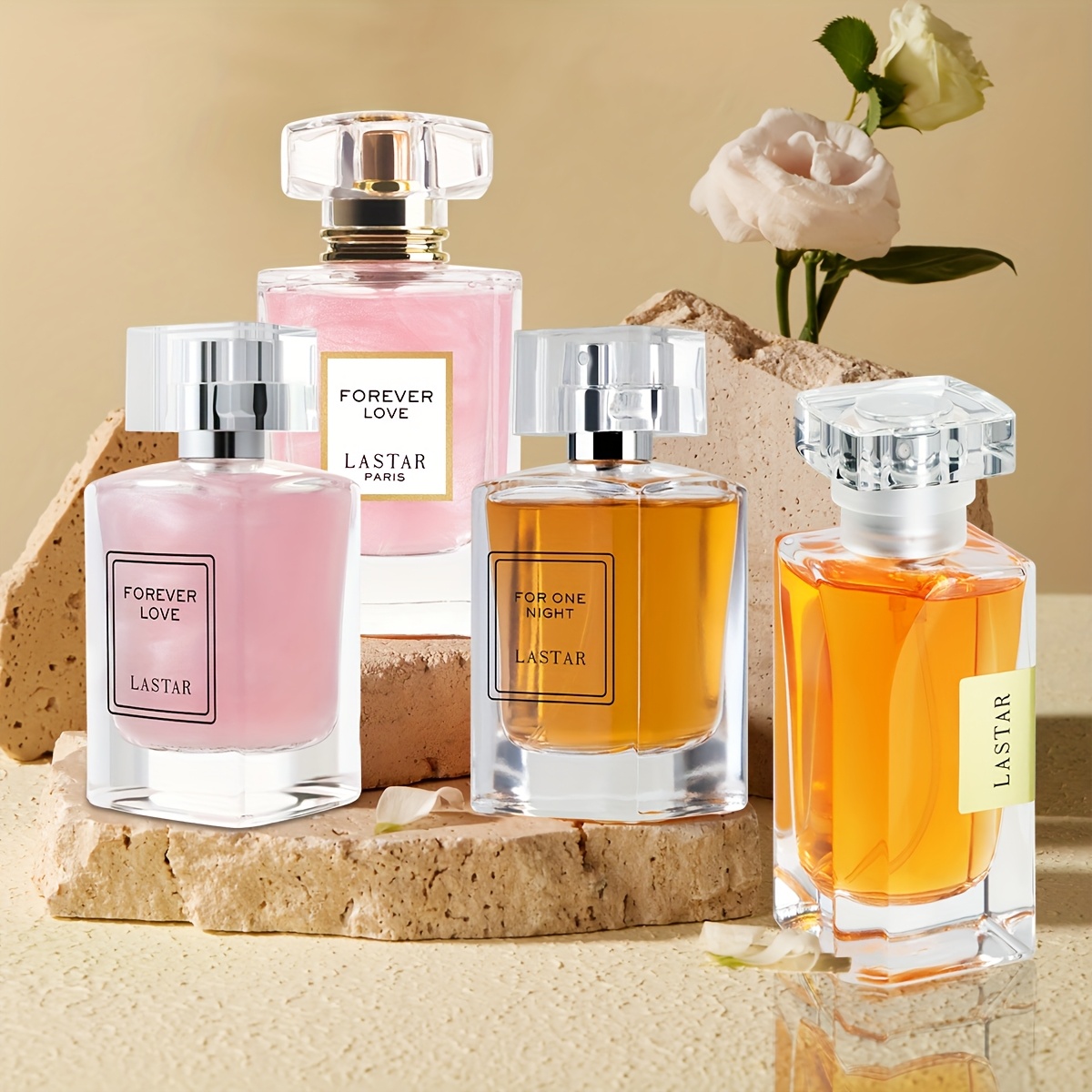 Image of 4-bottle Women's Perfume Set, 4 Different Styles Of Perfume, Floral, Fruity, And Patchouli, Fragrance, Individually Packaged, Birthday And Holiday Gift For Lovers And Mothers.