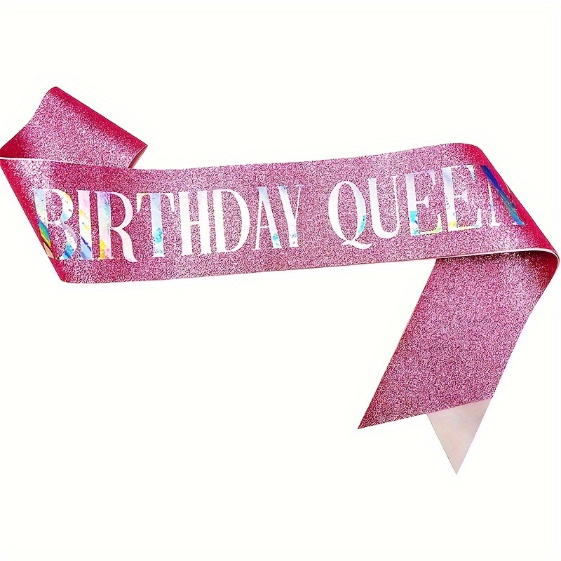 Fiftylicious Birthday Sash With Glitter Letters - Silver Satin Celebration Sash For Women & Men